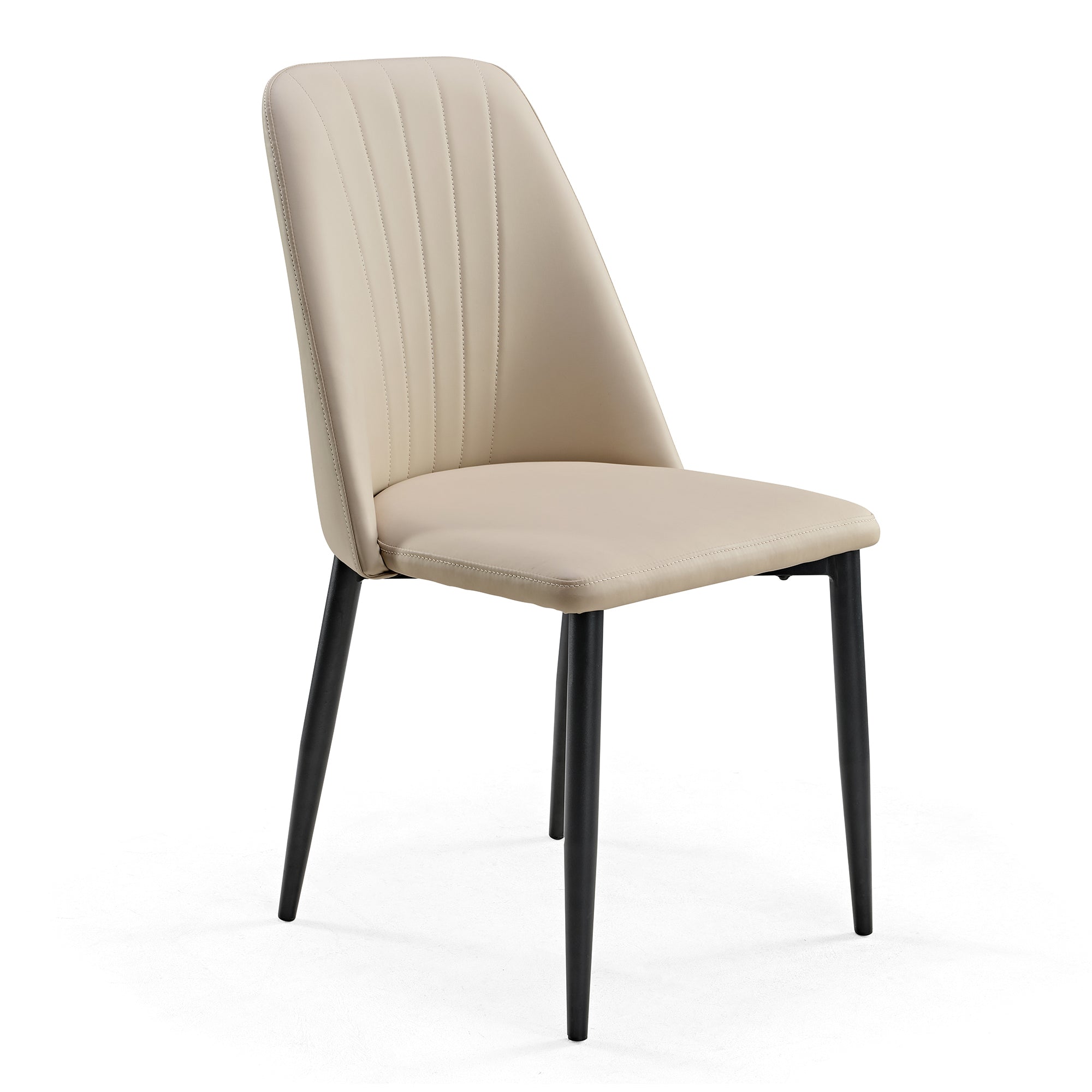 Chester Upholstered Dining Side Chairs Set of 2 - Off White Fabric - Modern Kitchen & Dining Room Furniture for Home Decor
