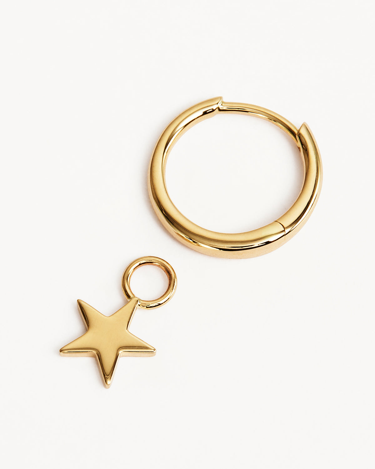 9k Solid Gold Wishing on a Star Hoop Earrings - Dainty Celestial Jewelry for Women - Perfect for Everyday Wear, Gifts & Special Occasions