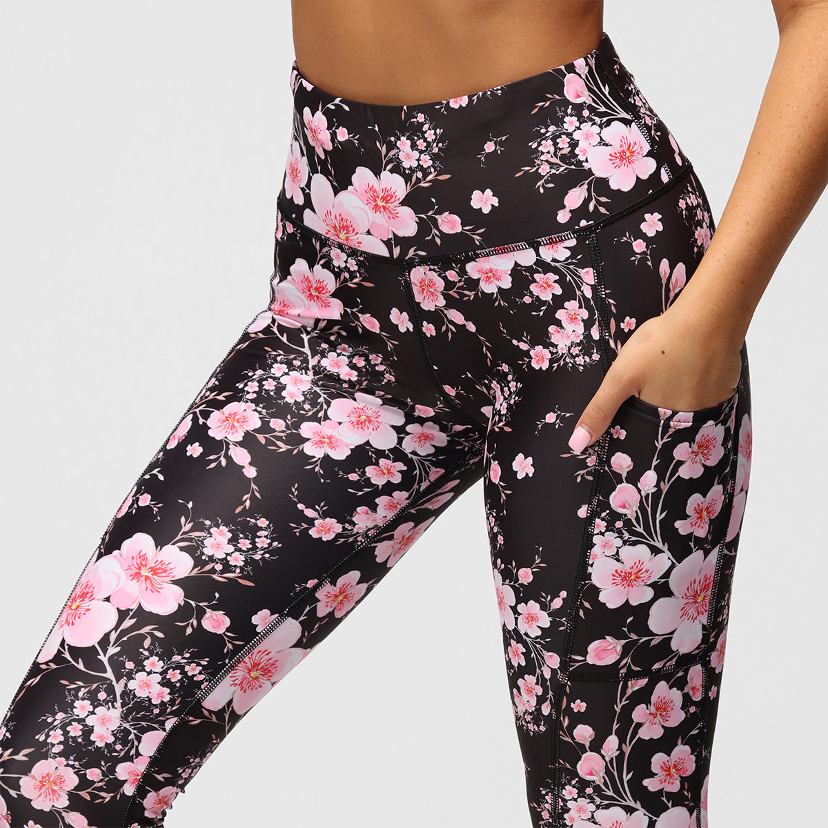 Blossom Noir Capri Pants for Women - High Waisted Floral Print Palazzo Pants - Perfect for Summer, Vacations & Beach Outfits