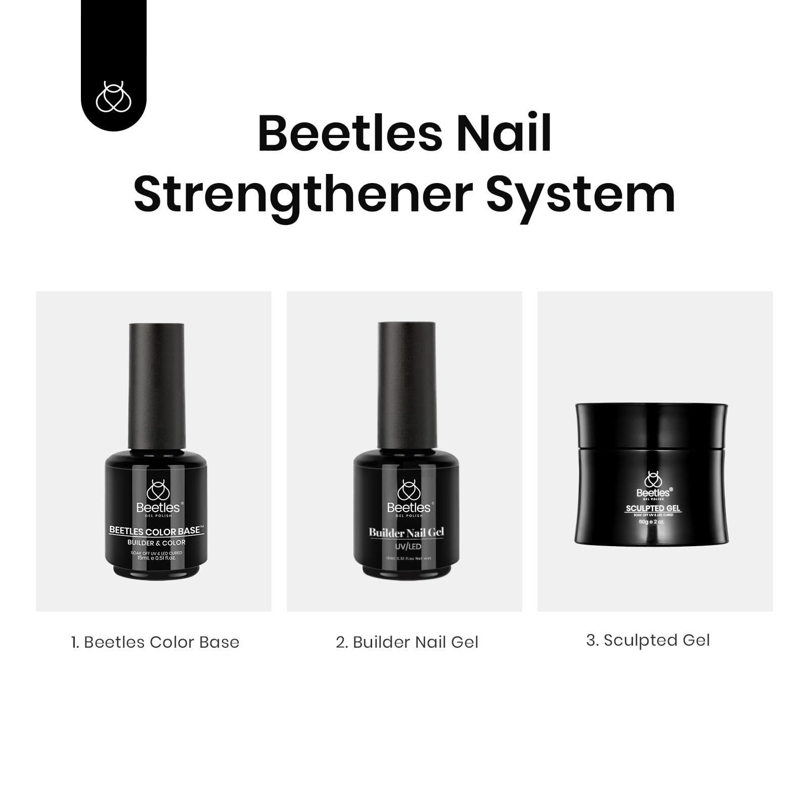 Beetles 2-in-1 Gel Nail Polish Set - 15ml Top Coat & Clear Base Coat for Long-Lasting Manicure | Soak Off UV LED Gel Polish for DIY Nail Art | Perfect Gift for Women & Nail Enthusiasts | Home Salon & Professional Use