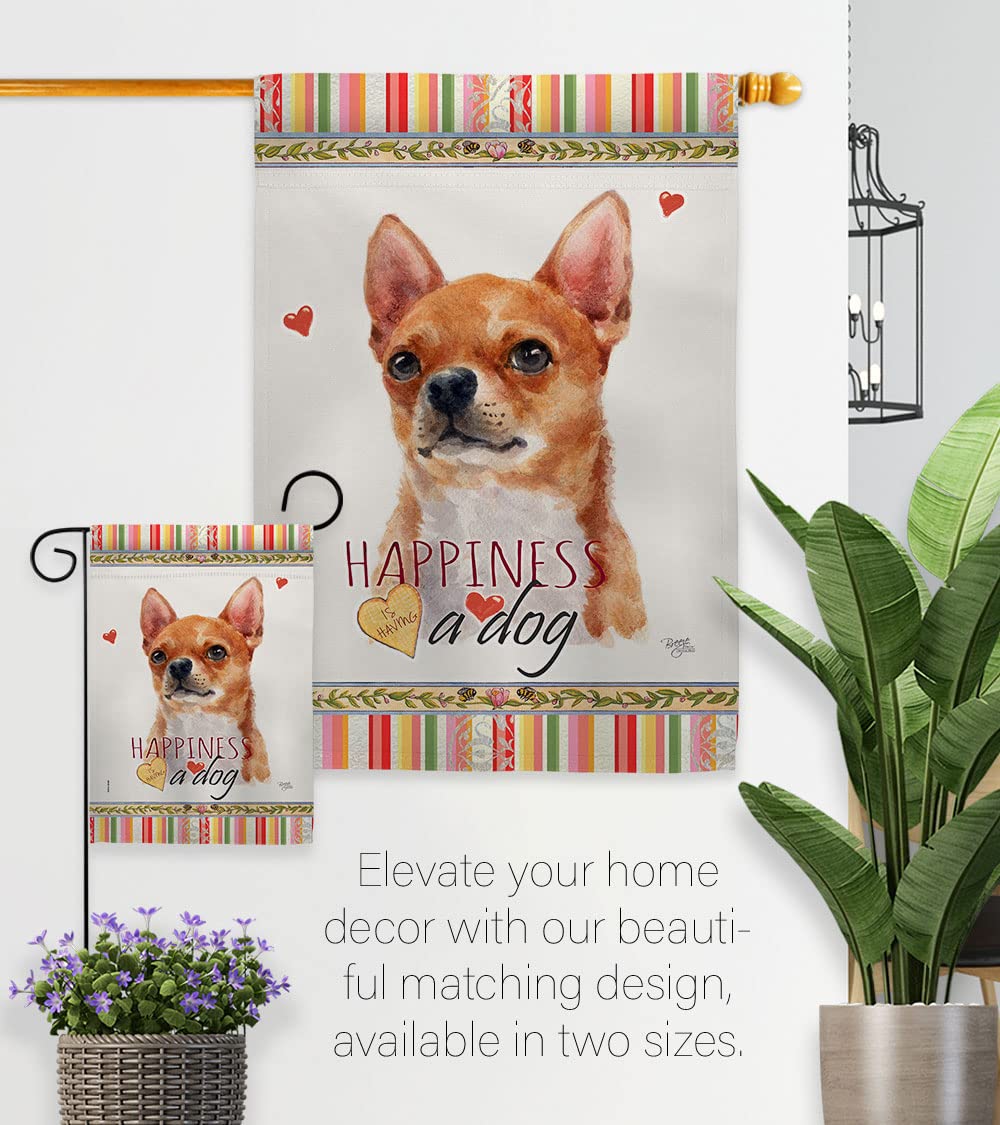 Chihuahua Garden Flag Set with Stand - Double-Sided Dog Decor for Yard & Home