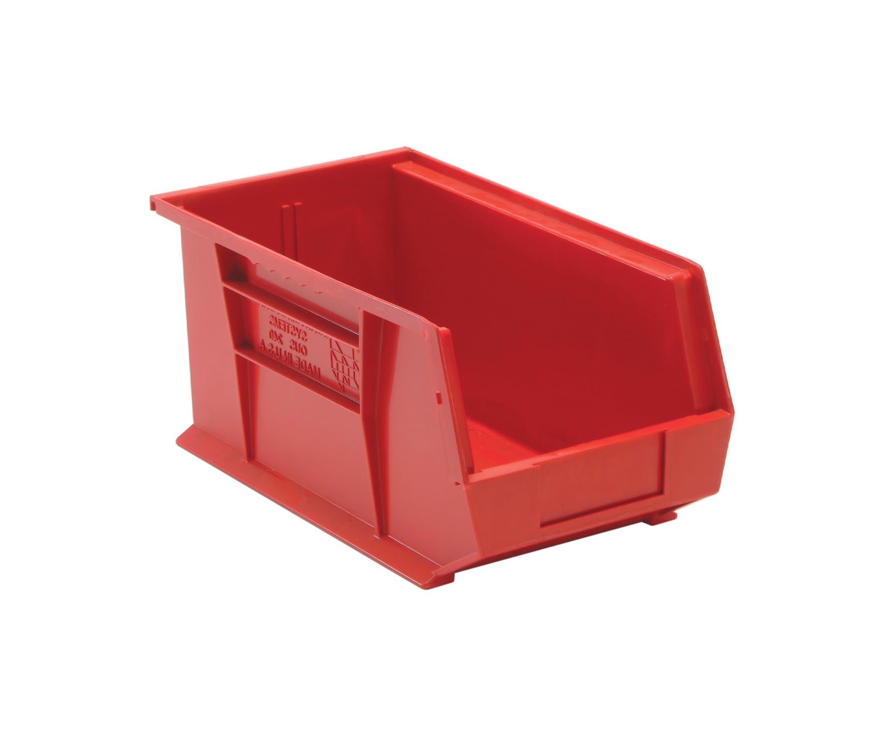 Aviditi 12-Pack Red Plastic Stackable Storage Bins with Hanging Hooks, 14.75