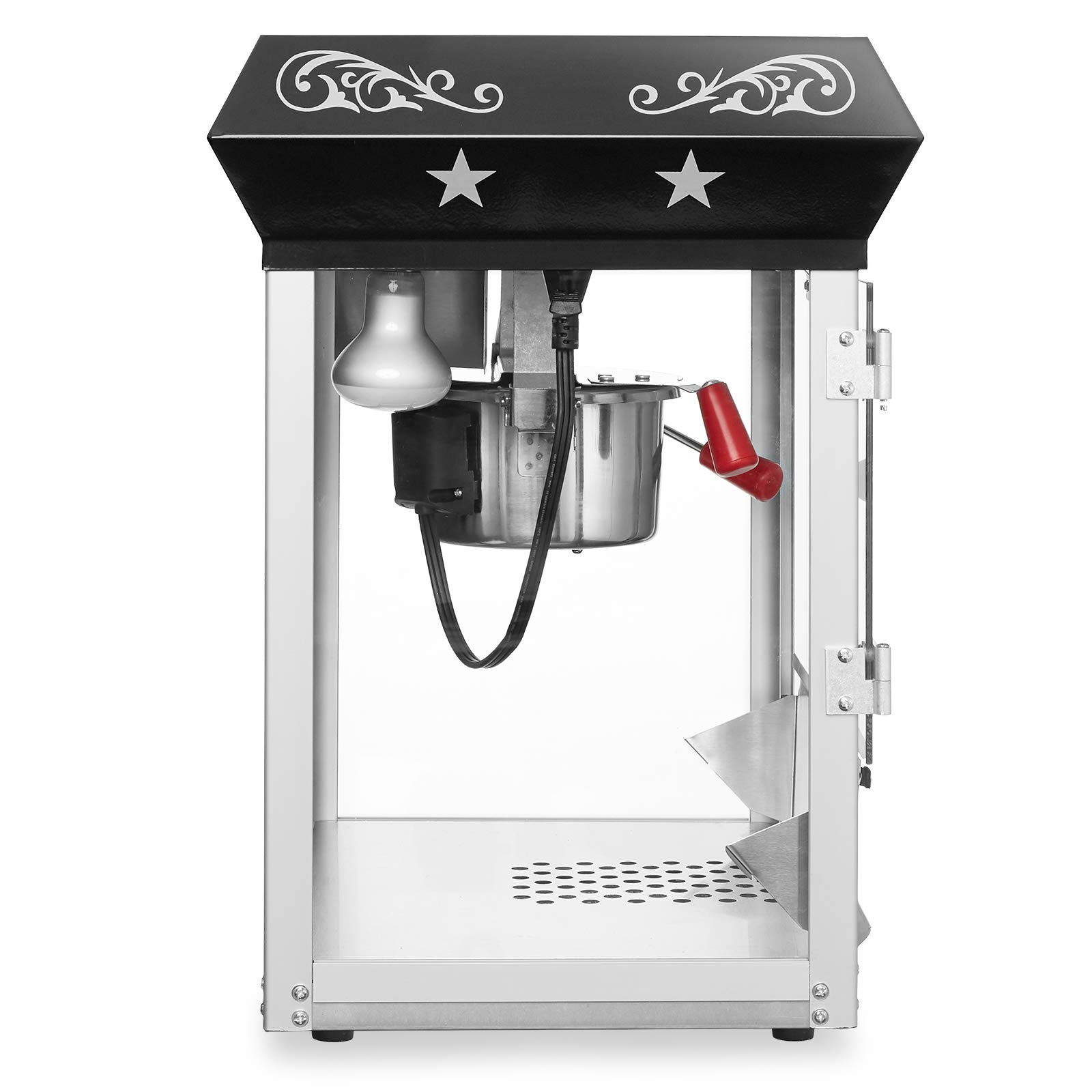 Olde Midway Bar Style Popcorn Machine - 4oz Commercial Popcorn Popper for Home Theater, Parties & Carnivals - Black Retro Popcorn Maker for Movie Nights & Events