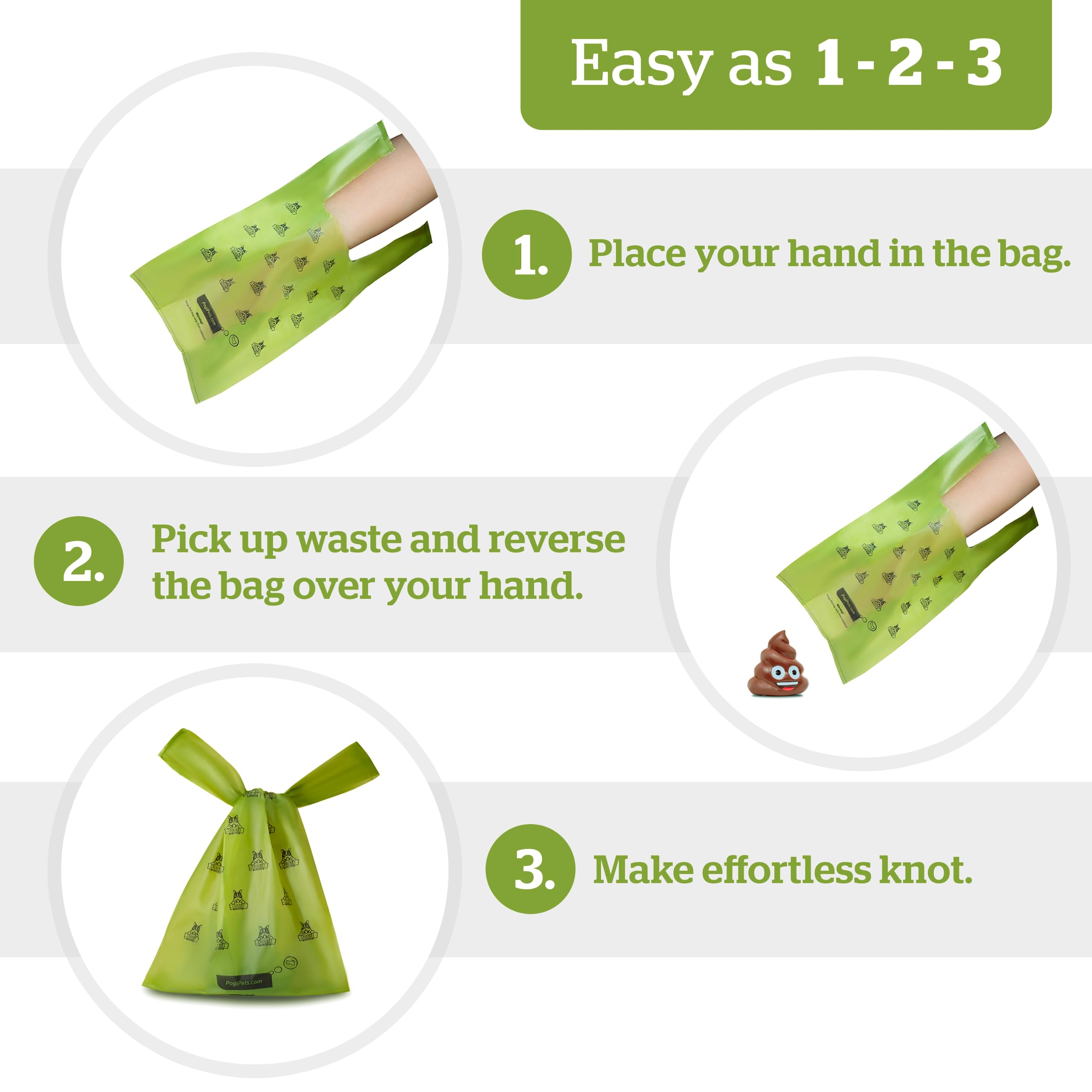 Pogi's 900 Count Dog Poop Bags with Handles - Extra Thick Leak-Proof Scented Waste Bags for Dogs & Cats | Easy-Tie Design for Convenient Cleanup During Walks, Park Visits & Backyard Cleanup