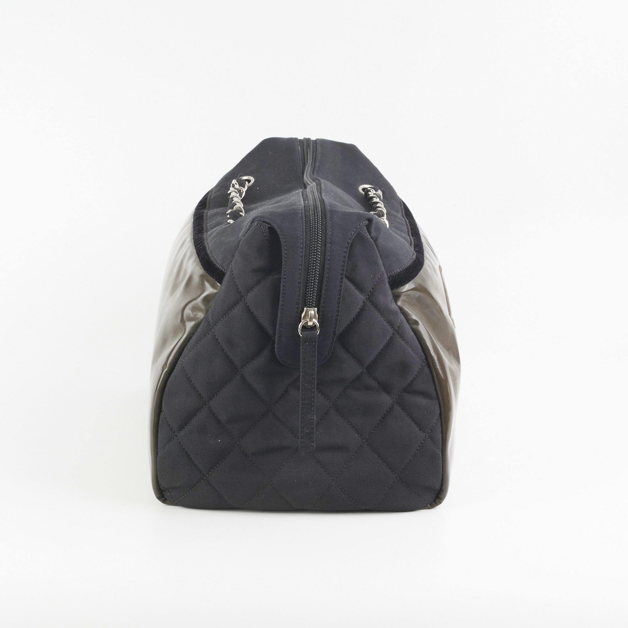 Chanel CC Logo Black Khaki Tote Bag for Women - Luxury Designer Handbag for Work, Travel & Everyday Use