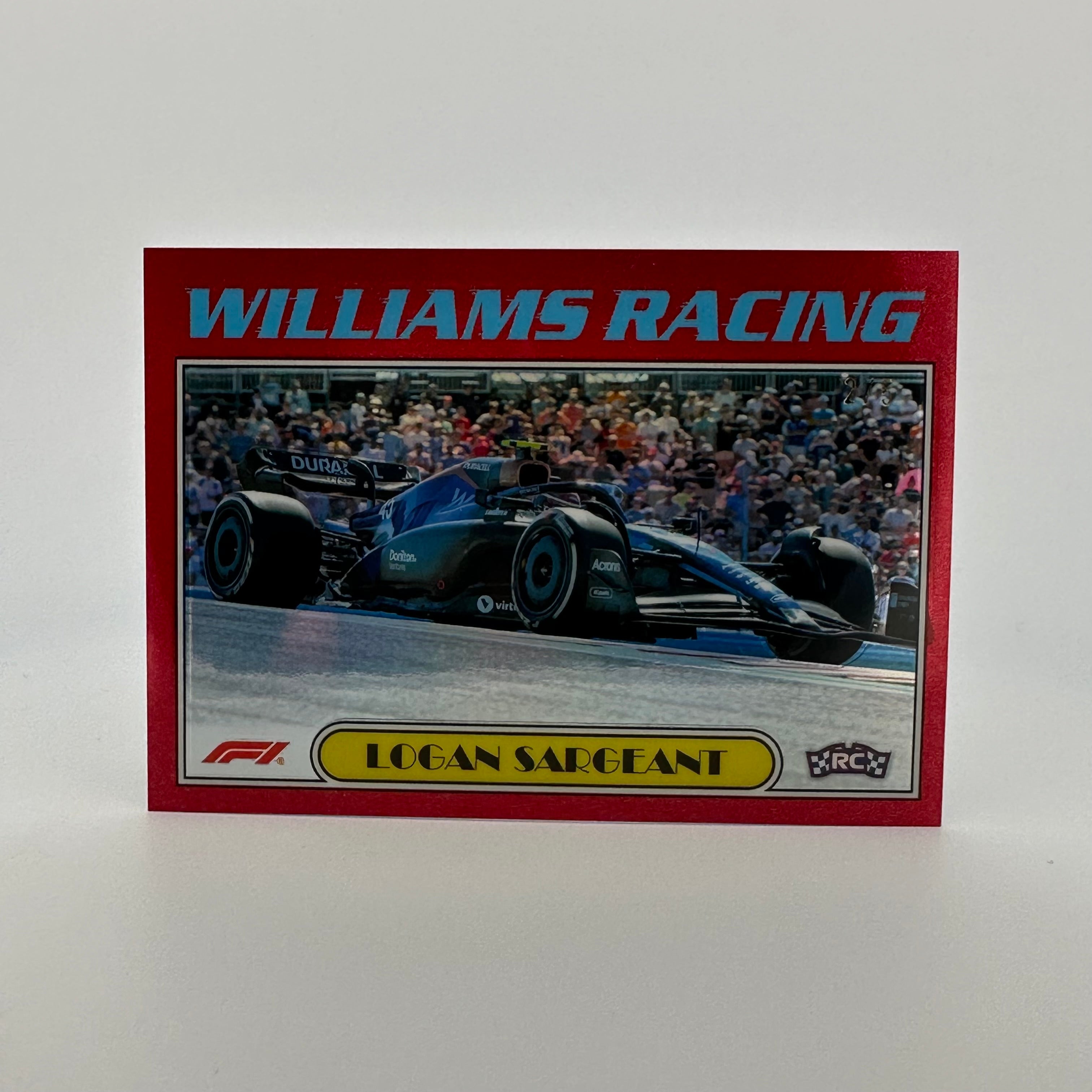2023 Topps Chrome Logan Sargeant #AU77 LS Red Parallel 2/5 - Rare Racing Driver Trading Card for Collectors & F1 Fans