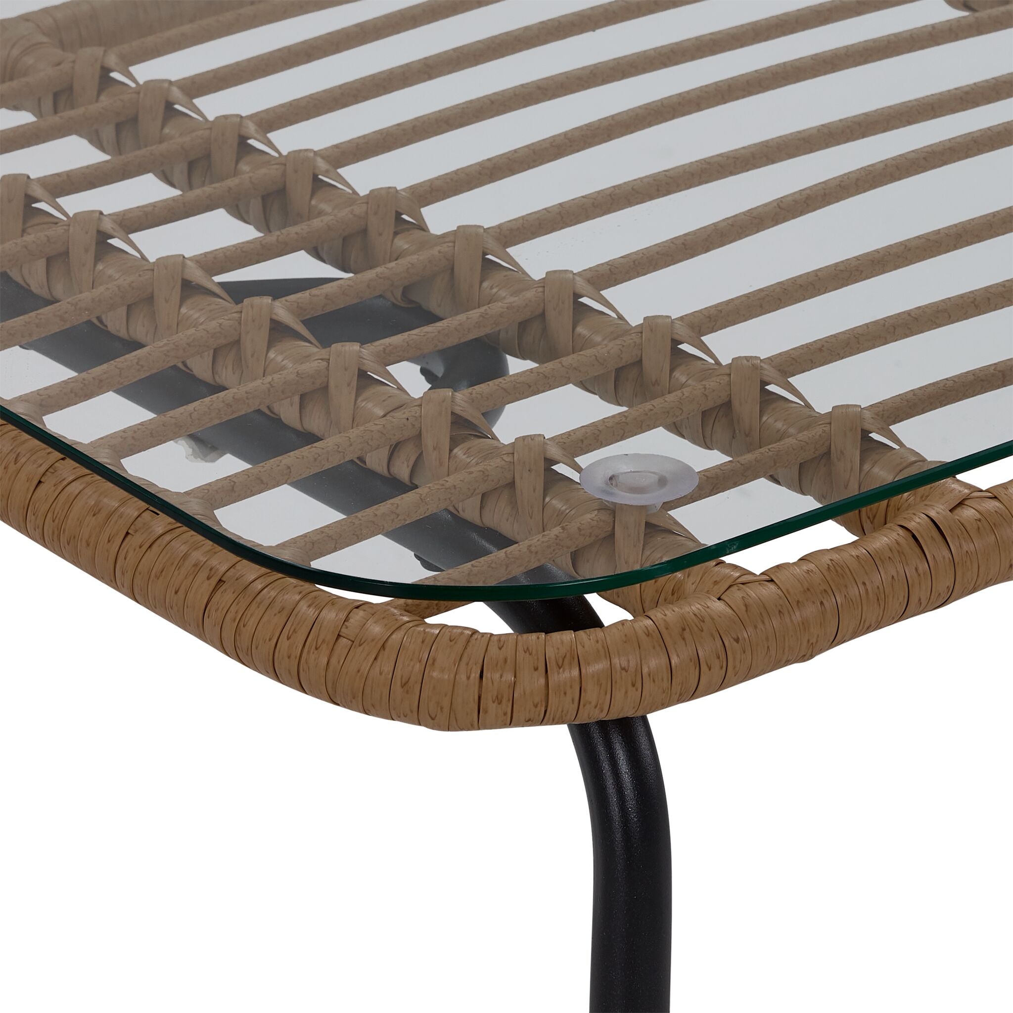 Belize 4-Piece Outdoor Patio Conversation Set - Beige & Black Wicker Furniture for Garden, Backyard, Poolside or Balcony Relaxation