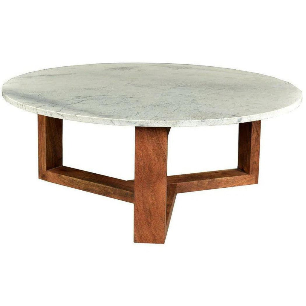 38 Inch Modern Coffee Table - Brown & White Finish - Perfect for Living Room, Lounge, or Office Decor