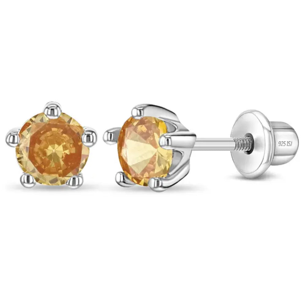Kids' Classic CZ Birthstone Stud Earrings - Perfect for Birthdays, Gifts & Special Occasions
