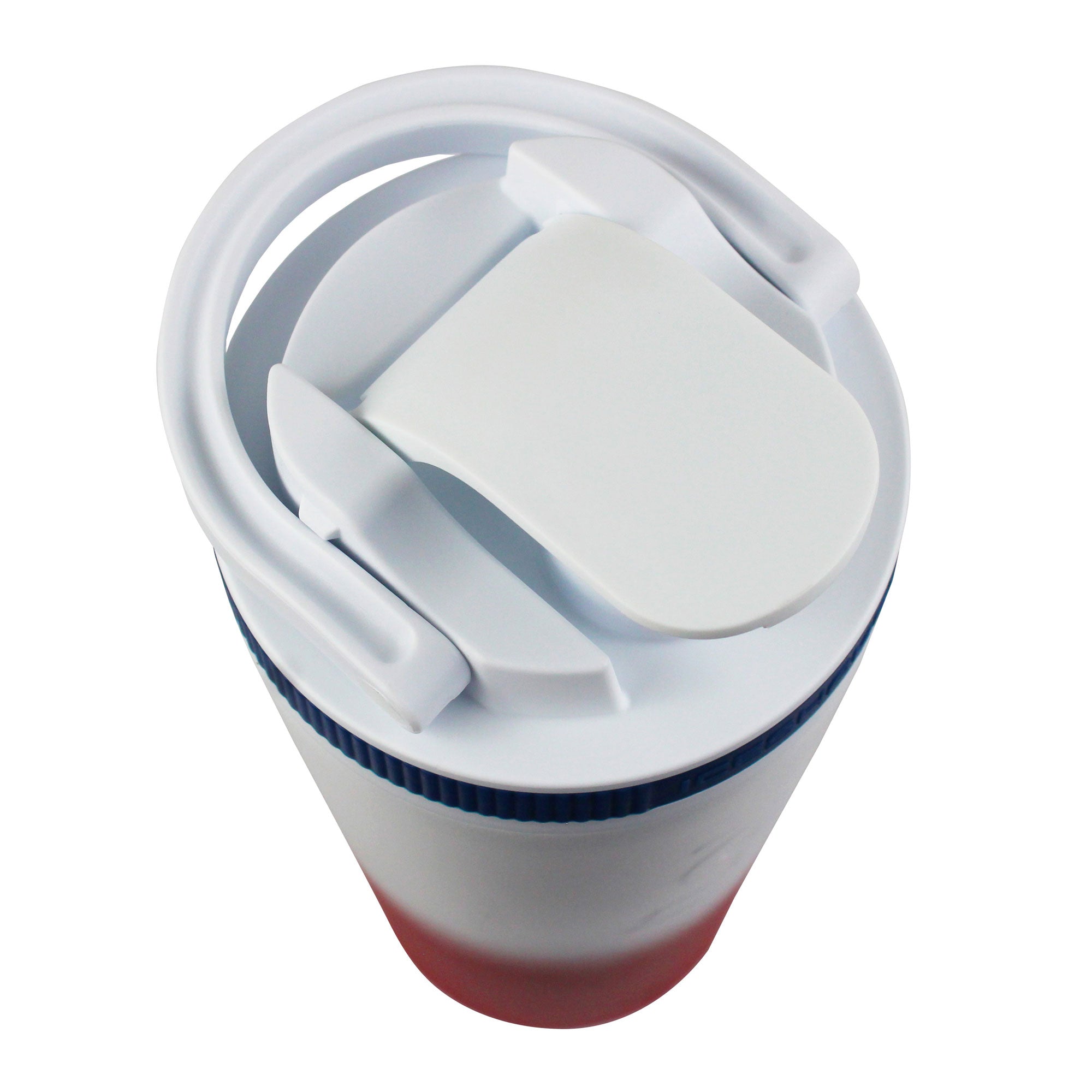 26oz Protein Shaker Bottle Lid - White with USA Flag Design - Perfect for Gym, Workouts & Sports Hydration
