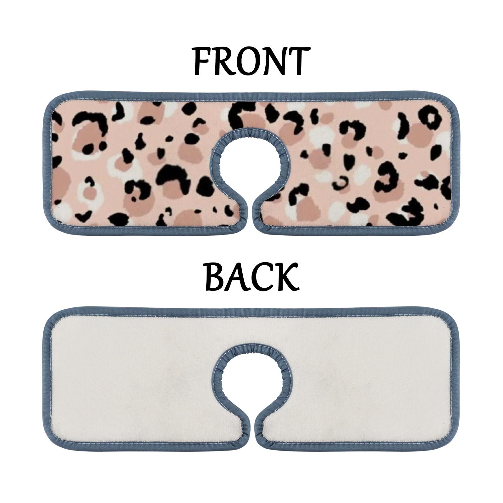 **Leopard Print Sink Faucet Mat - 4 Pack Absorbent Splash Guard Pads for Kitchen & Bathroom Countertops - Waterproof, Non-Slip RV Sink Protector - Prevents Stains & Spills (Perfect for Homes, RVs, and Dorms)**
