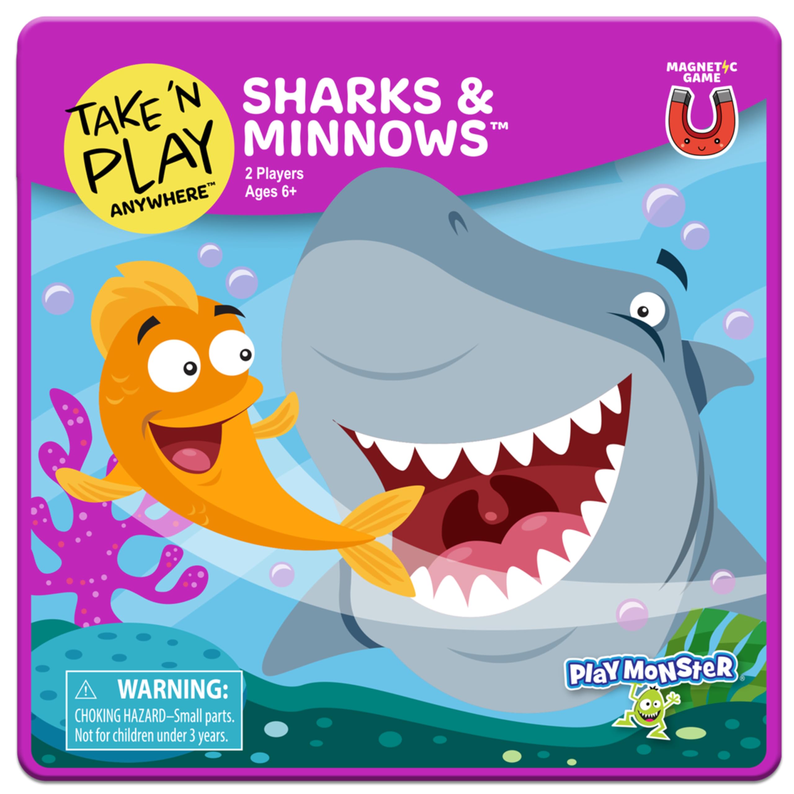 Take N Play Anywhere Sharks & Minnows - Fun Family Board Game for Kids Ages 6+ | Perfect for Game Night, Travel & Preschool Learning | Educational Kids Toys & Interactive Family Games