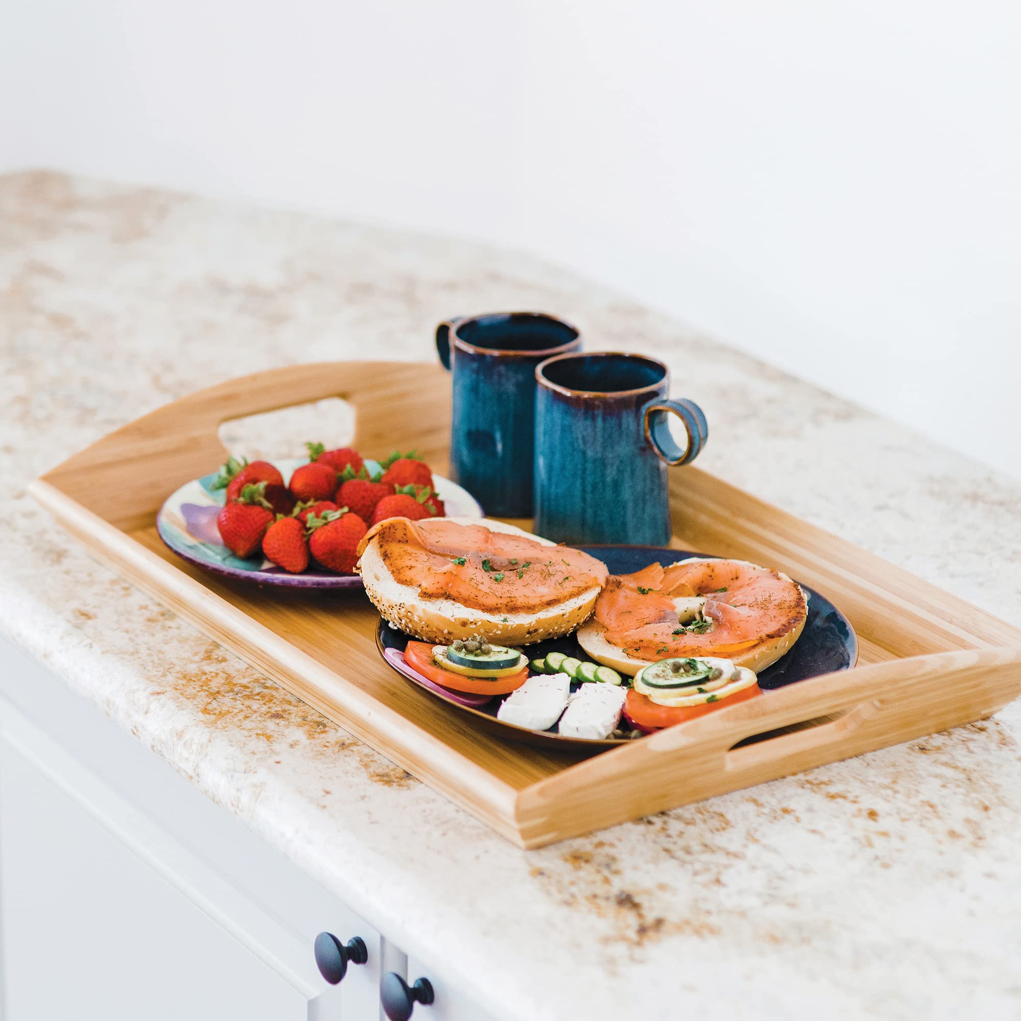 Totally Bamboo Butler's Serving Tray with Handles - 23