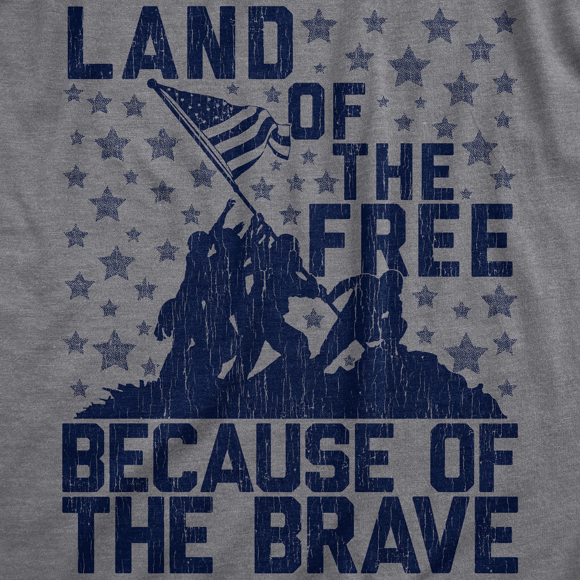 Women's Patriotic T-Shirt - Land of The Free Because of The Brave Tee | Memorial Day & 4th of July American Flag Shirt | Casual Wear, Festive Outfits & Holiday Celebrations
