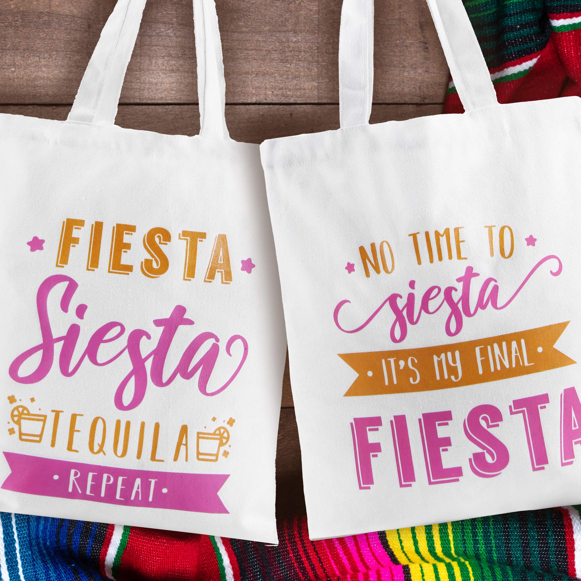 Pop Fizz Designs Final Fiesta Bridesmaid Tote Bags - Premium Canvas Wedding Party Gift for Bachelorette, Bridal Shower & Rehearsal Dinner - Perfect for Bride Squad & Maid of Honor