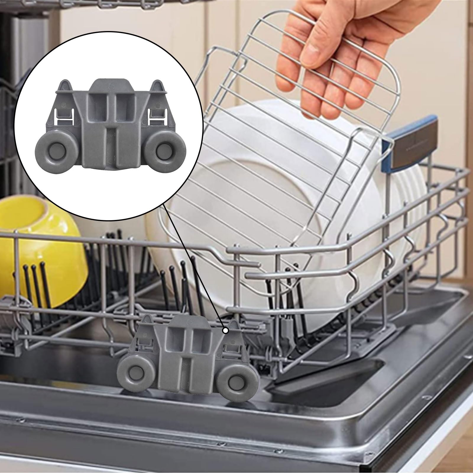 4-Pack Premium Dishwasher Wheels for Kenmore Elite & KitchenAid - Lower Rack Replacement Part W10195416 - Durable Kitchen Appliance Accessories for Smooth Dishwashing Performance