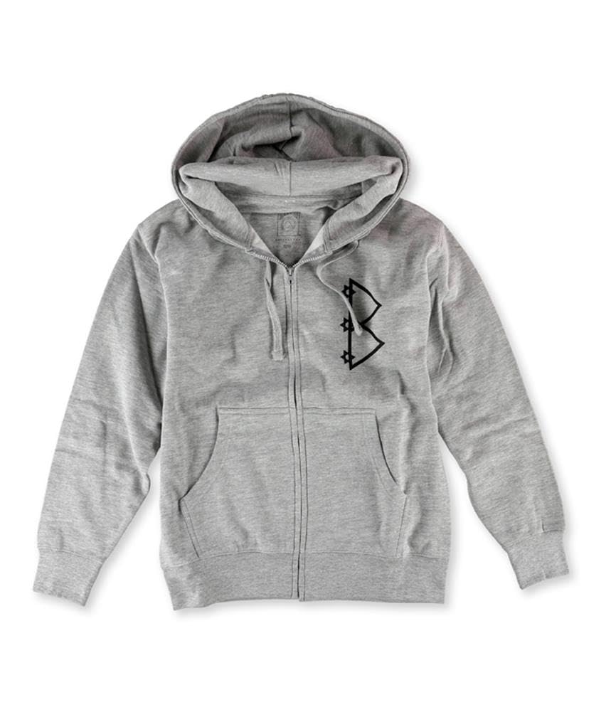 Pyrex Vision Men's Zip Up Hoodie Sweatshirt - Grey, Small - Streetwear Fashion for Casual Wear & Urban Style