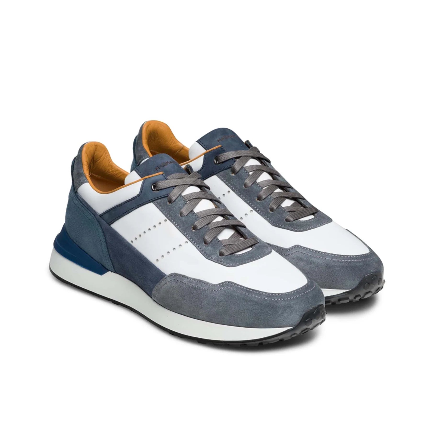 Magnanni White Bravo Sneakers - Premium Leather Men's Casual Shoes for Walking, Travel & Everyday Wear