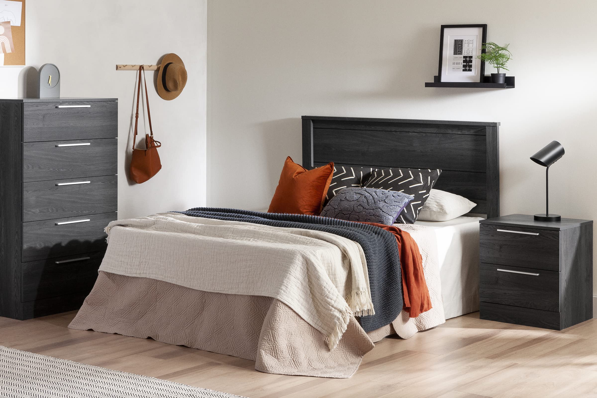South Shore Step One Essential Full Size Headboard in Gray Oak - Perfect for Modern Bedroom Decor & Space-Saving Solutions