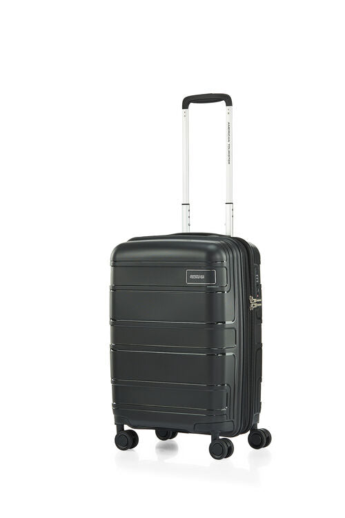 American Tourister Light Max 55cm Small Cabin Luggage - Black Carry-On Suitcase for Business Travel & Weekend Getaways