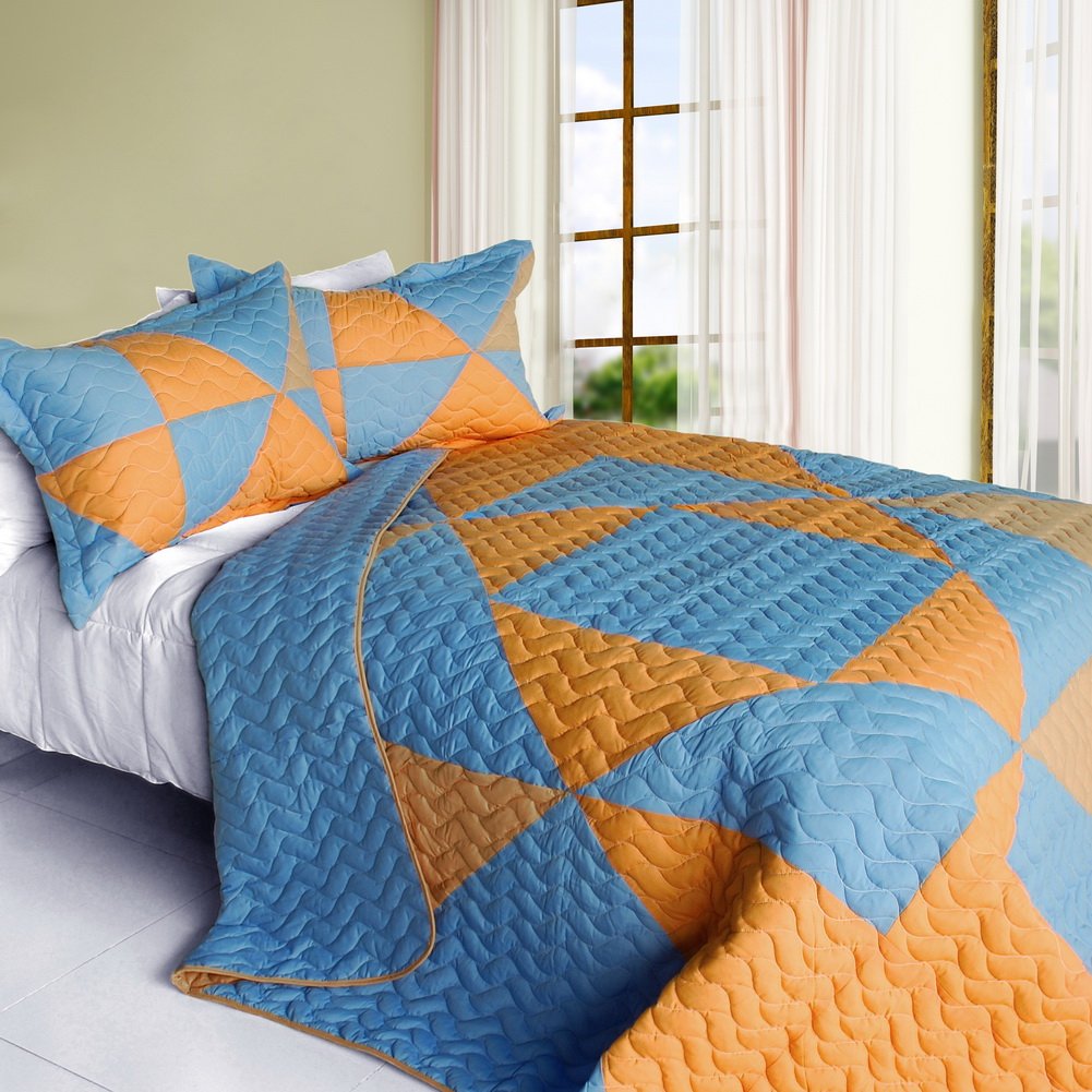 Beautiful Faith 3-Piece Vermicelli Quilted Patchwork Bedding Set - Full/Queen Size - Soft & Cozy for Bedroom, Guest Room, or Dorm Decor