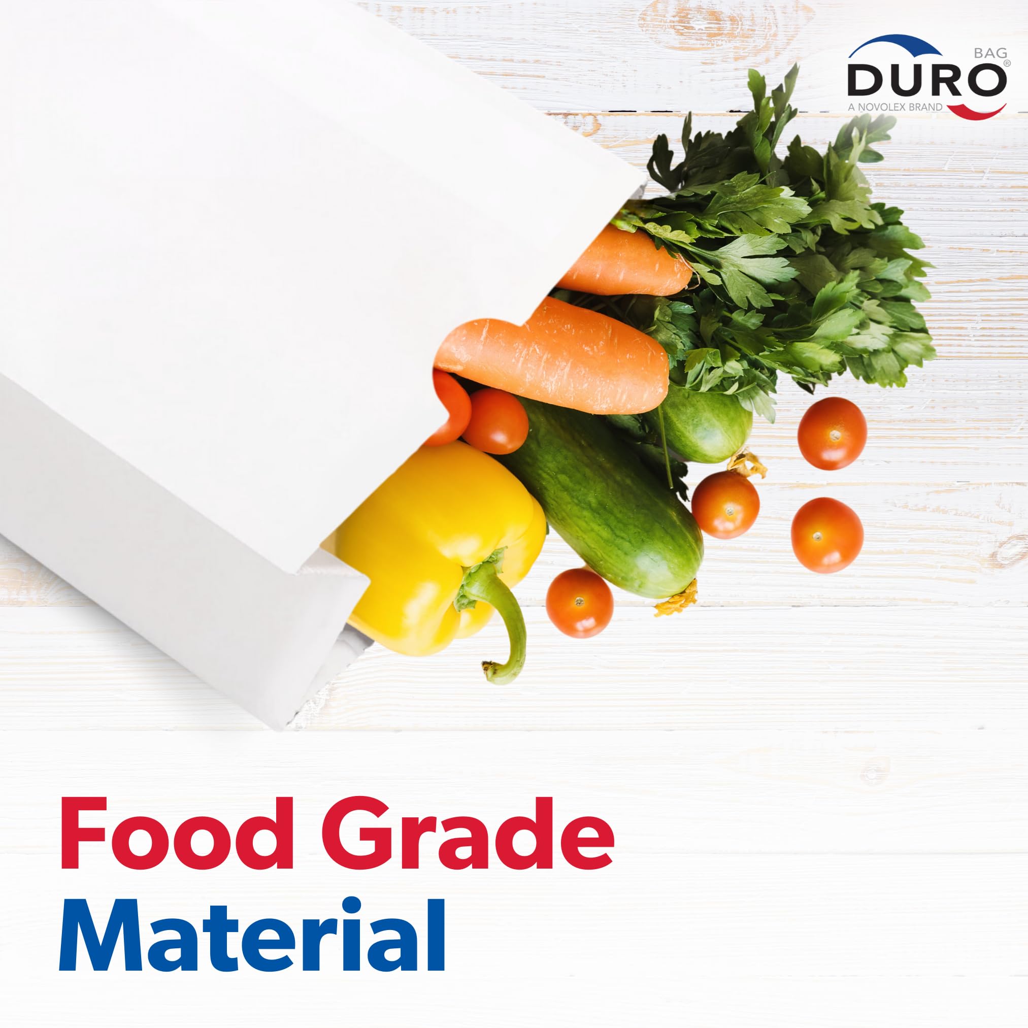 Duro 12# White Paper Lunch Bags 500 Count - Bulk Disposable Food Bags for Bread, Bagels, Deli & Restaurant Takeout - Eco-Friendly 7.06 x 4.50 x 13.75 Inch SOS Bags - Perfect for Bakery, Catering, School Lunches & Food Delivery Services