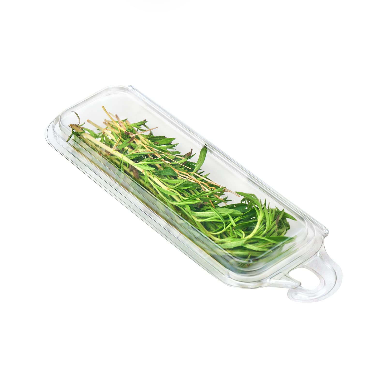 Good Natured 325-Pack 0.25 oz Hanging Fresh Herb Containers - 99% Plant-Based Clear BPA-Free Clamshell Packaging for Restaurants, Grocery Stores & Meal Prep