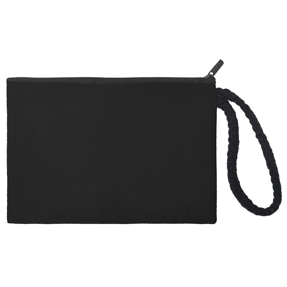 12 Pack Black Canvas Zipper Pouch Bags for DIY Crafts, School Supplies & Travel Organizers - 6.75 x 4.75 Inches - Perfect for Art Projects, Makeup Storage & Small Item Organization