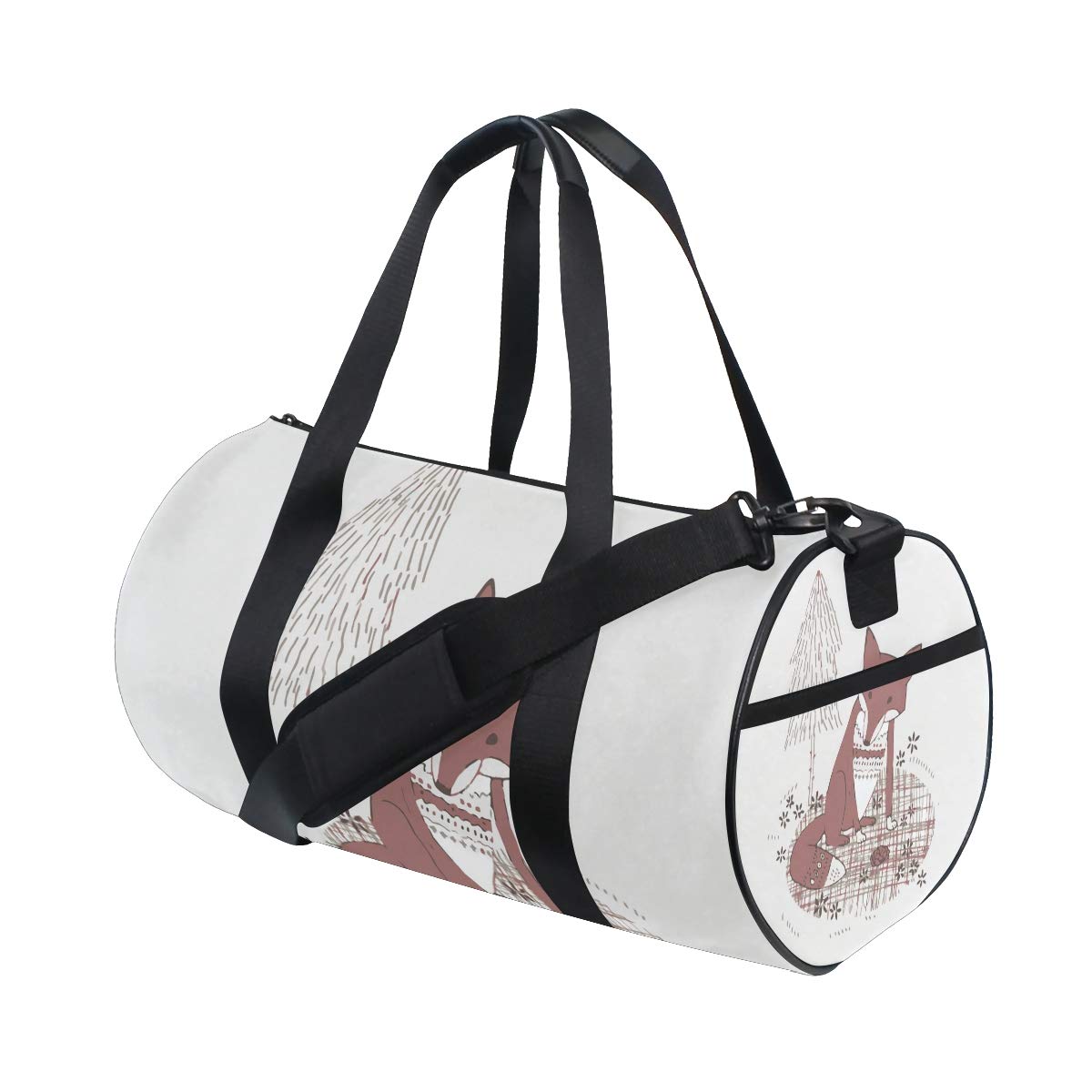 LEVEIS Cartoon Fox Print Travel Tote Duffel Bag - Waterproof Carry On Weekender Gym Bag for Men & Women - Perfect for Gym, Travel, Beach & Weekend Getaways