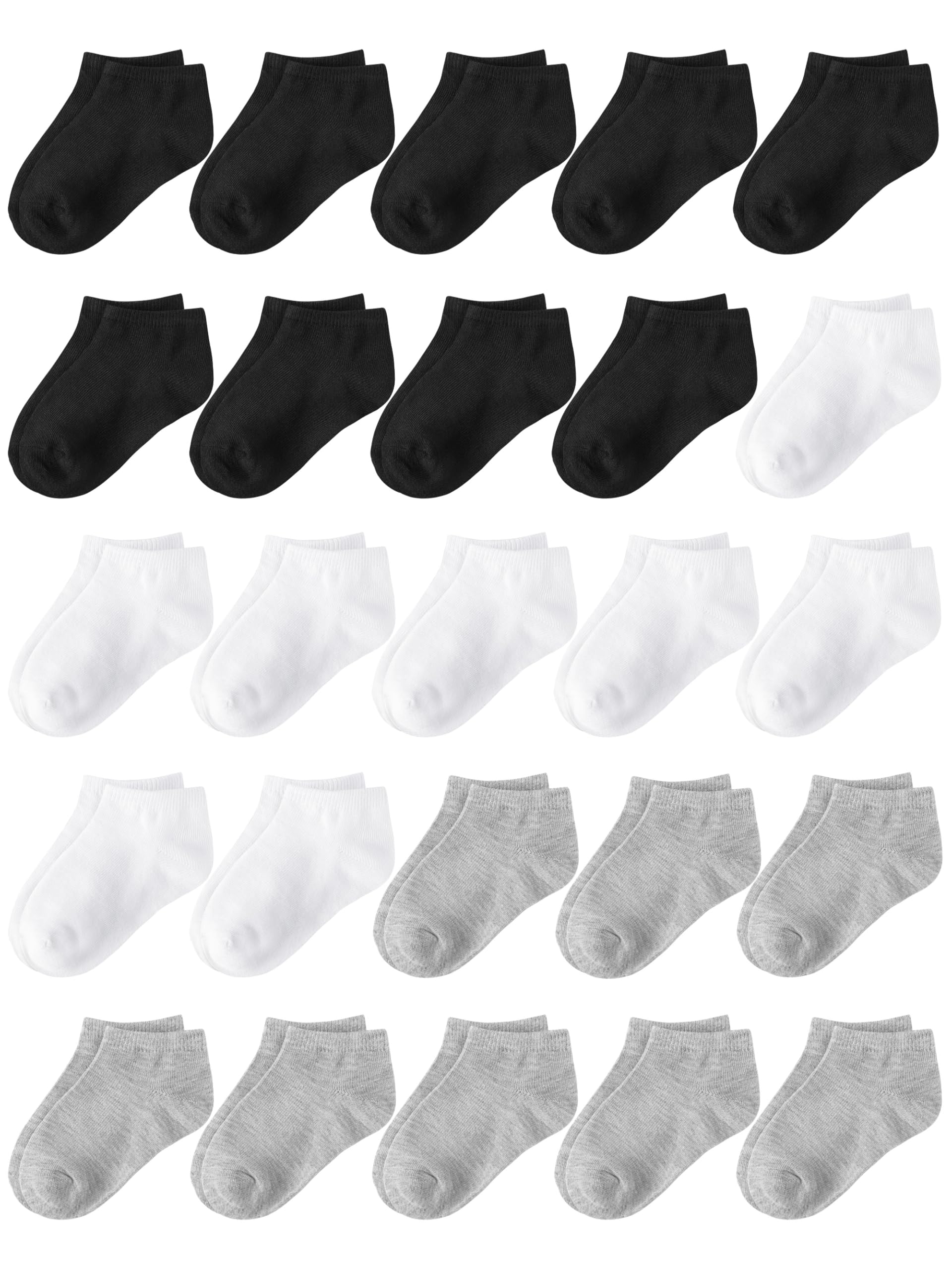 **Glooarm 25 Pairs Toddler Socks for Boys & Girls - Soft Ankle Socks with Half Cushion for Kids - Comfortable Low Cut Socks for School, Play & Everyday Wear**