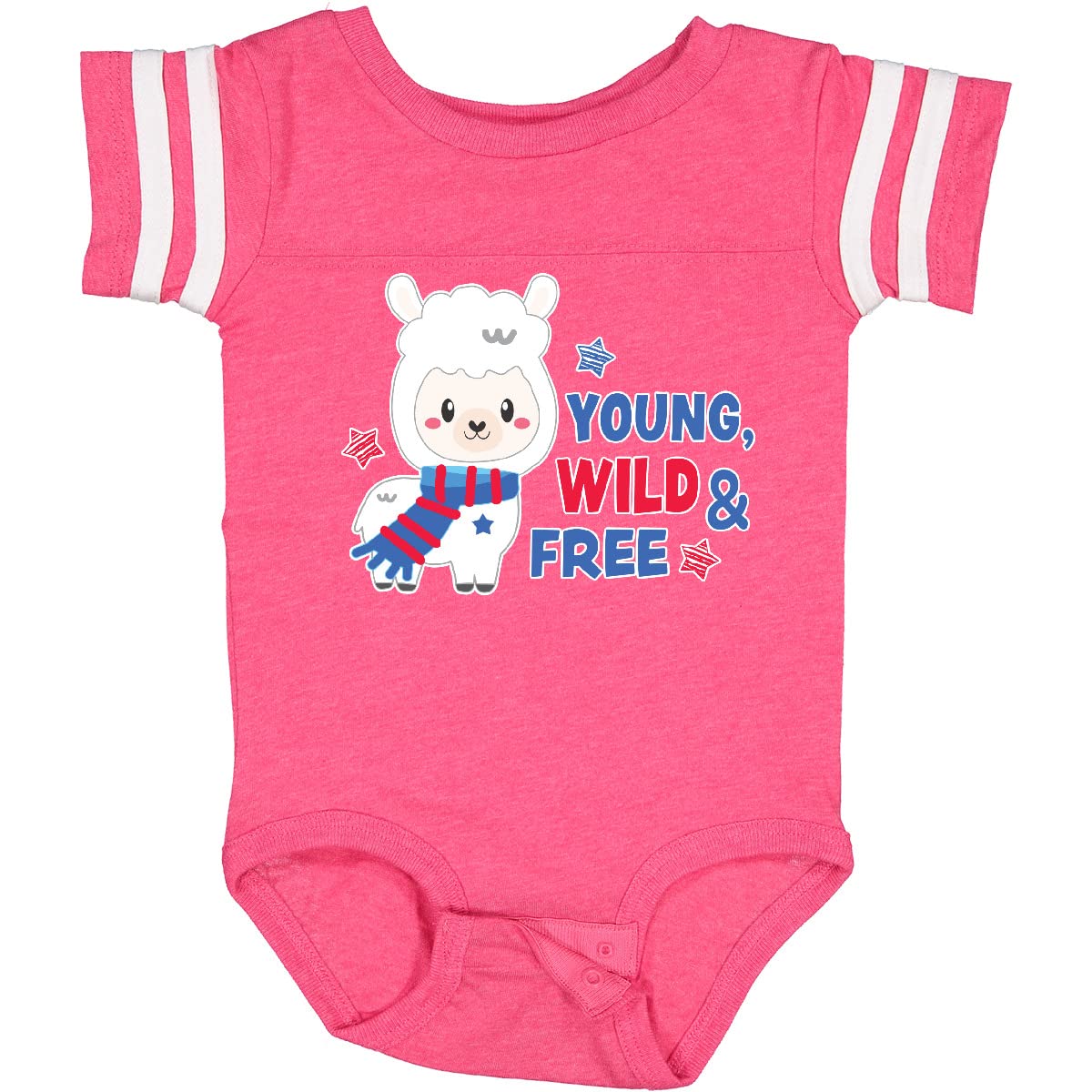 Inktastic Young, Wild & Free with Llama Baby Bodysuit - Cute Animal Print Onesie for Newborns & Infants - Perfect for Playdates, Photo Shoots & Everyday Wear