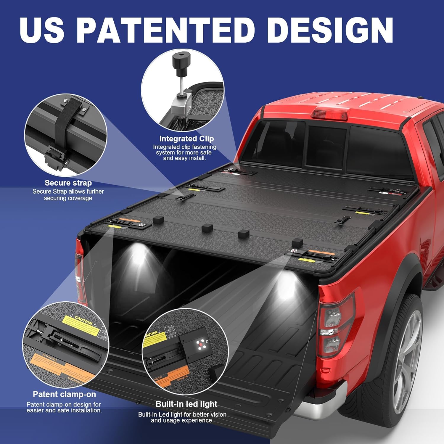 MOSTPLUS Quad Fold Soft Truck Bed Tonneau Cover for 2015-2025 Ford F150 F-150 5.5 FT Bed | Waterproof & Durable | Perfect for Camping, Hauling & Outdoor Adventures