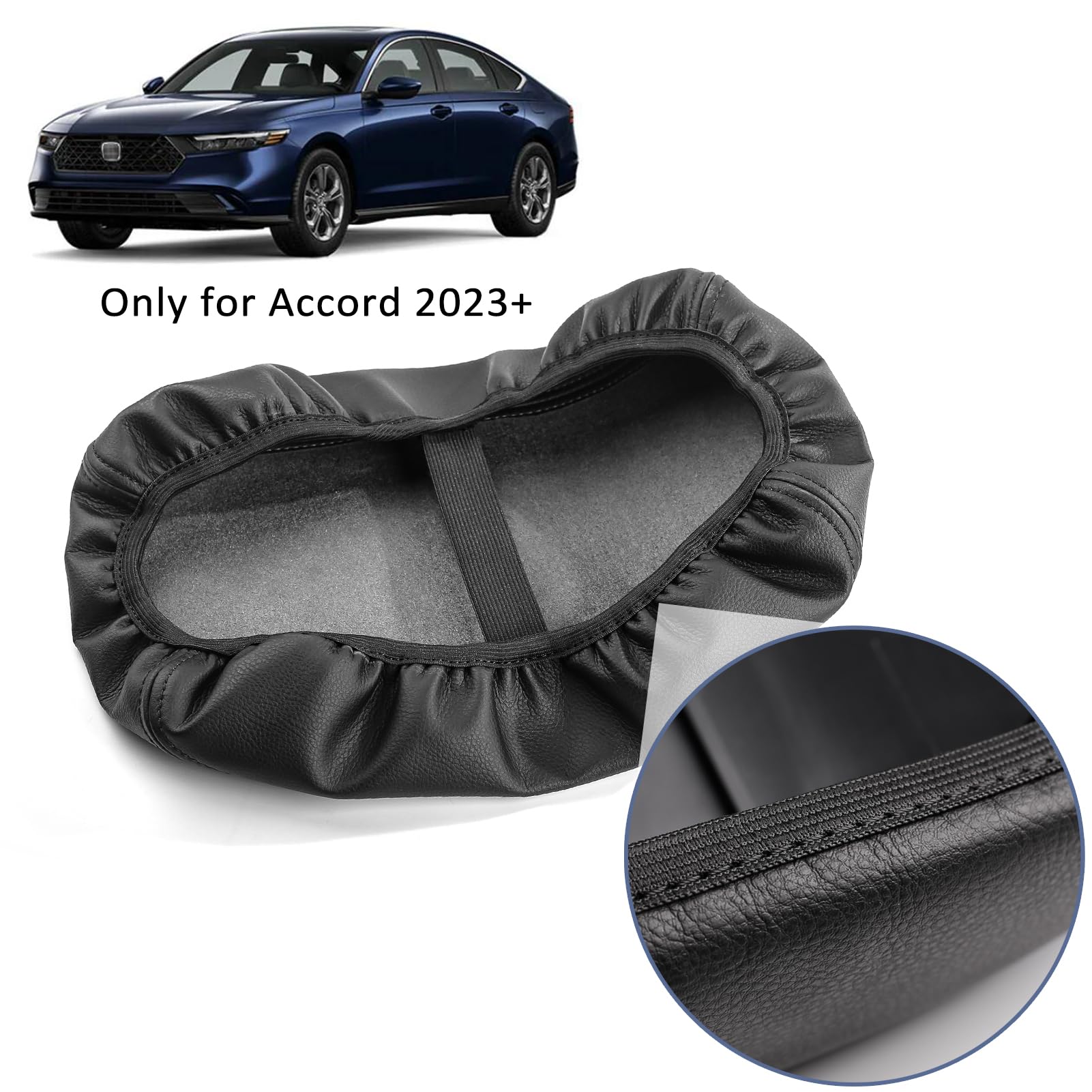 Honda Accord 2023 2024 2025 Center Console Cover - Black Stitched Armrest Protector & Storage Box Lid Accessories | Compatible with CKE | Perfect for Car Interior Protection & Organization