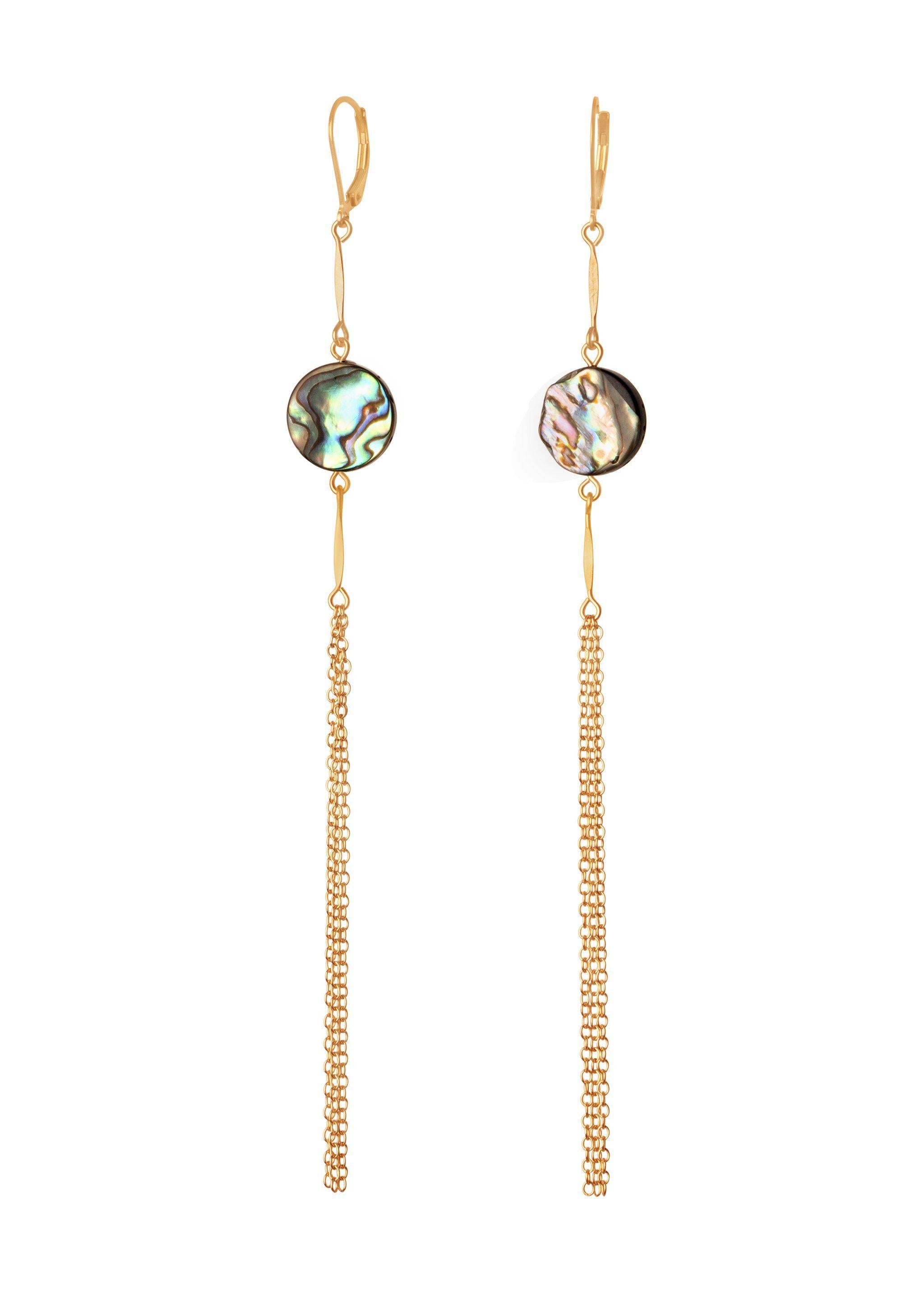 Elegant Tassel Abalone Shell Earrings for Women – Boho Chic Dangle Jewelry for Party, Wedding & Everyday Wear
