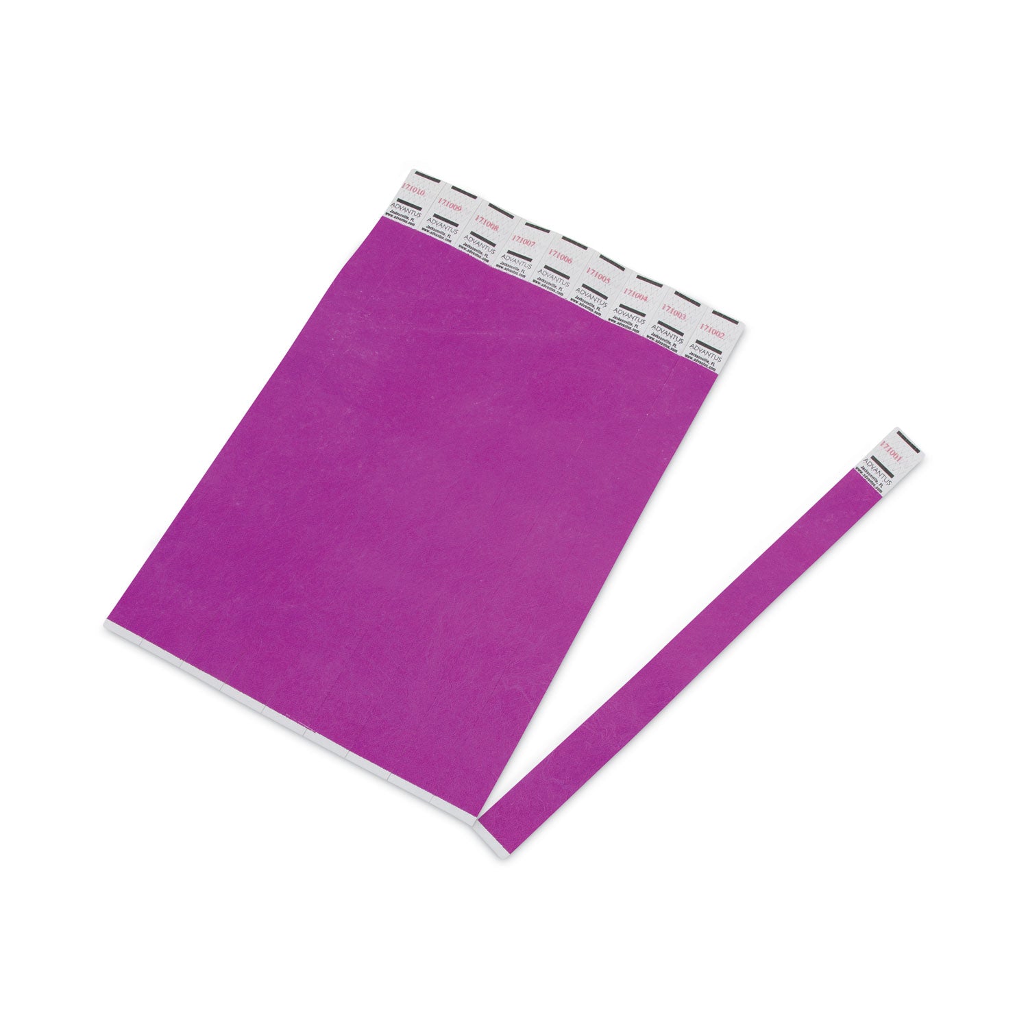 Advantus Numbered Crowd Control Wristbands - Sequential Purple Wristbands 9.75