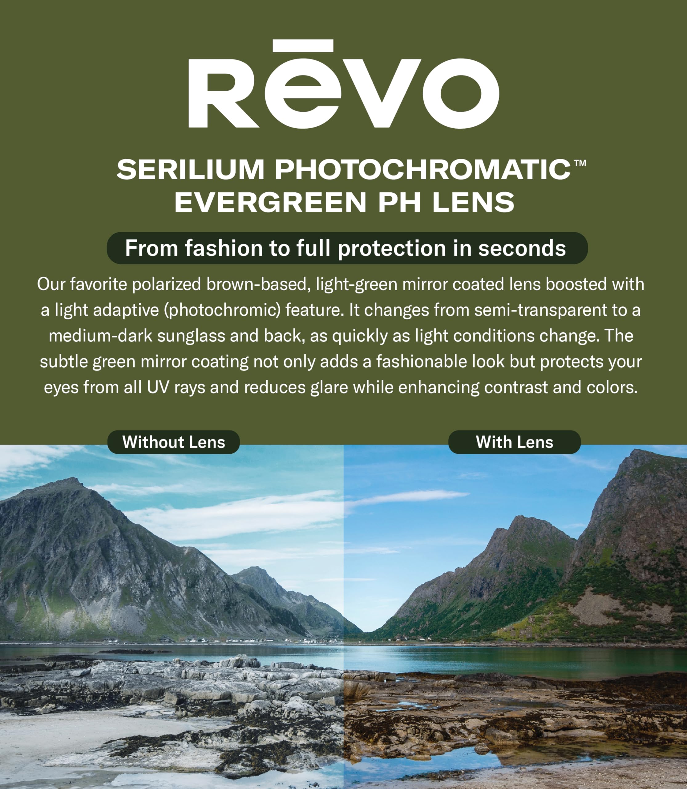 Revo Meridian Polarized Sunglasses - Titanium Wraparound Frame for Men & Women - UV Protection for Driving, Running, and Outdoor Activities