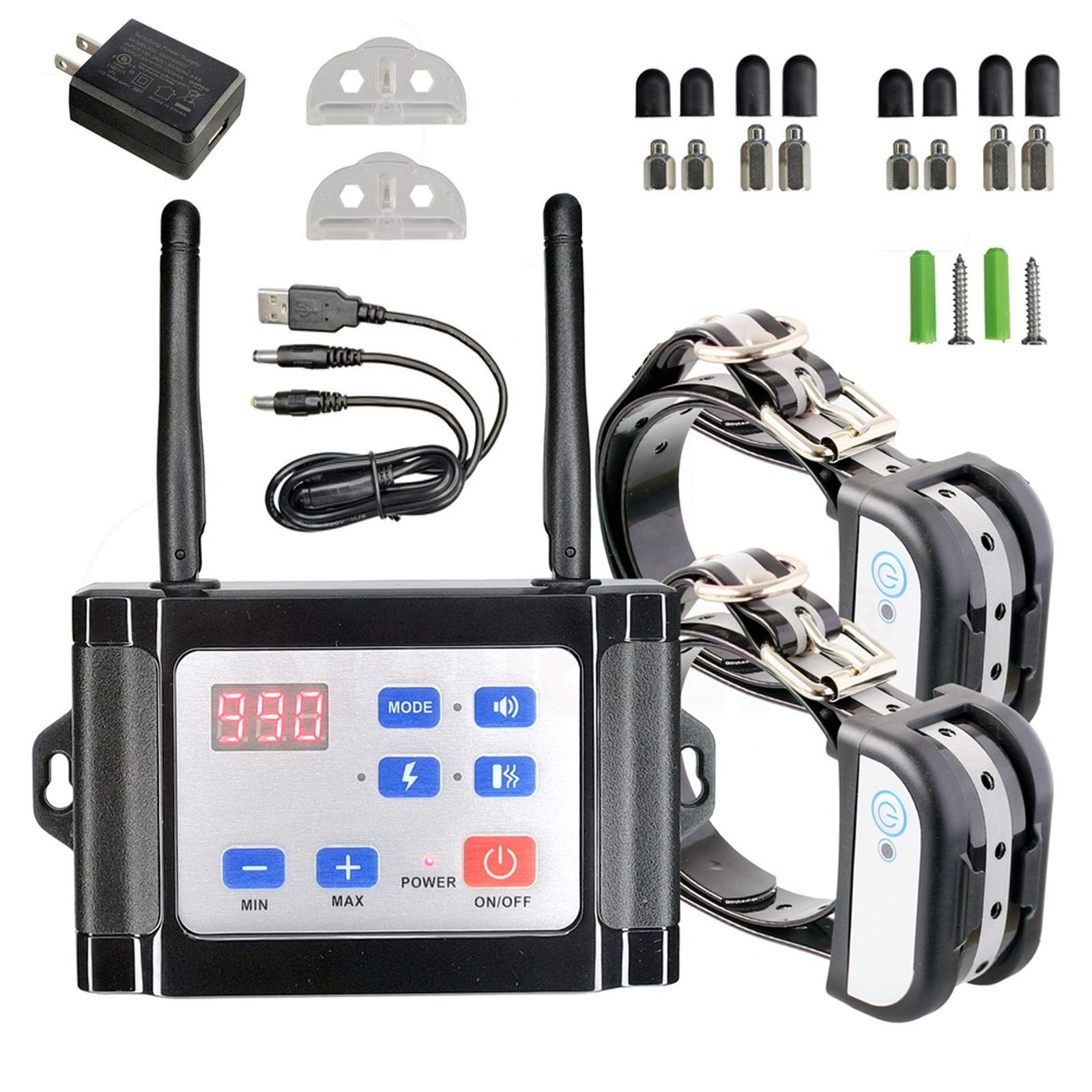 Wireless Dog Fence Electric Pet Containment System - Waterproof Training Collar with 6 Adjustable Levels (Vibration, Beep, Shock) | Safe Boundary Control for Small, Medium & Large Dogs | Ideal for Backyard, Garden & Outdoor Use