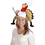 Beistle Plush Chef Turkey Hat - Fun Thanksgiving Costume Accessory for Parties, Cooking & Holiday Photos