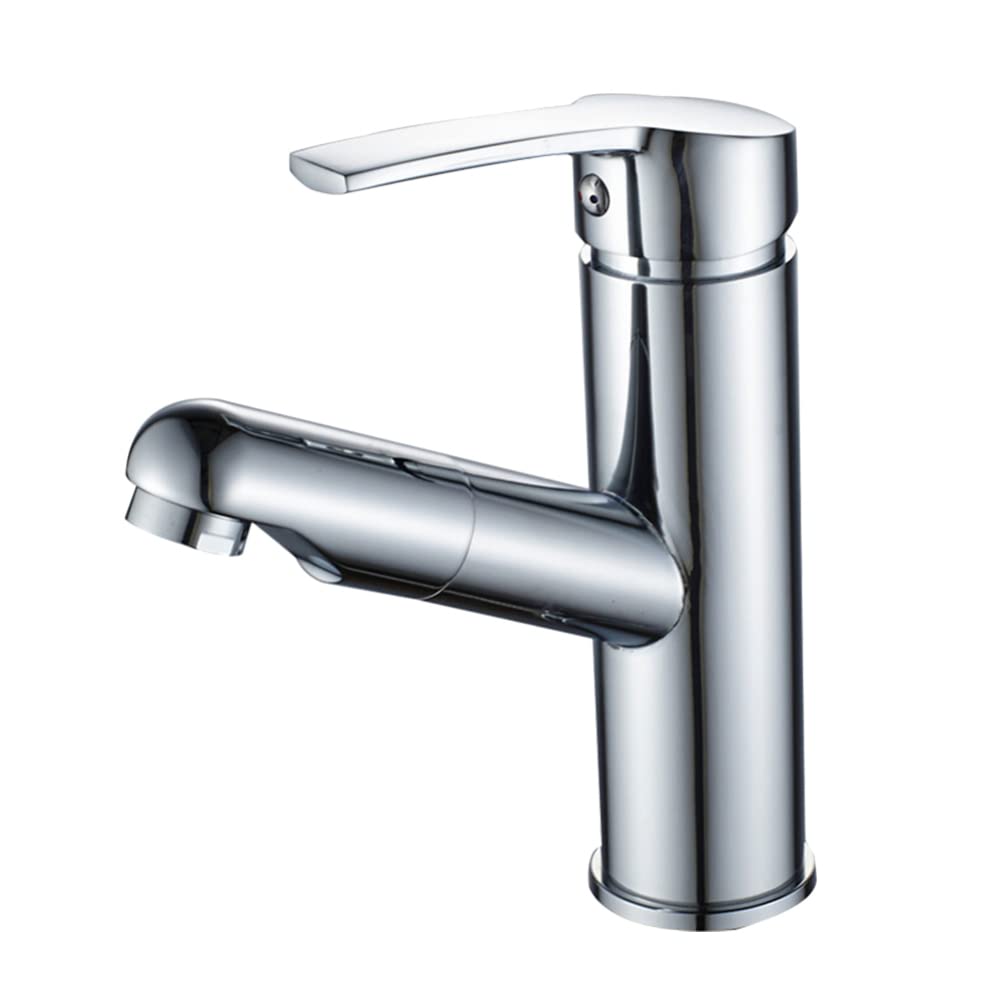 DOITOOL Stainless Steel Single Hole Pull Down Kitchen Faucet with Sprayer - Modern Waterfall Design for Sink, Bar, Laundry & Bathroom | Durable & Easy Install for Home & Commercial Use