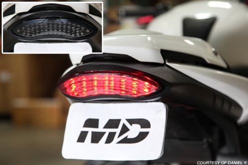 Smoke Lens Integrated Sequential LED Tail Lights for 2011-2020 Triumph Speed Triple - High Visibility & Style Upgrade for Night Riding & Custom Motorcycle Builds