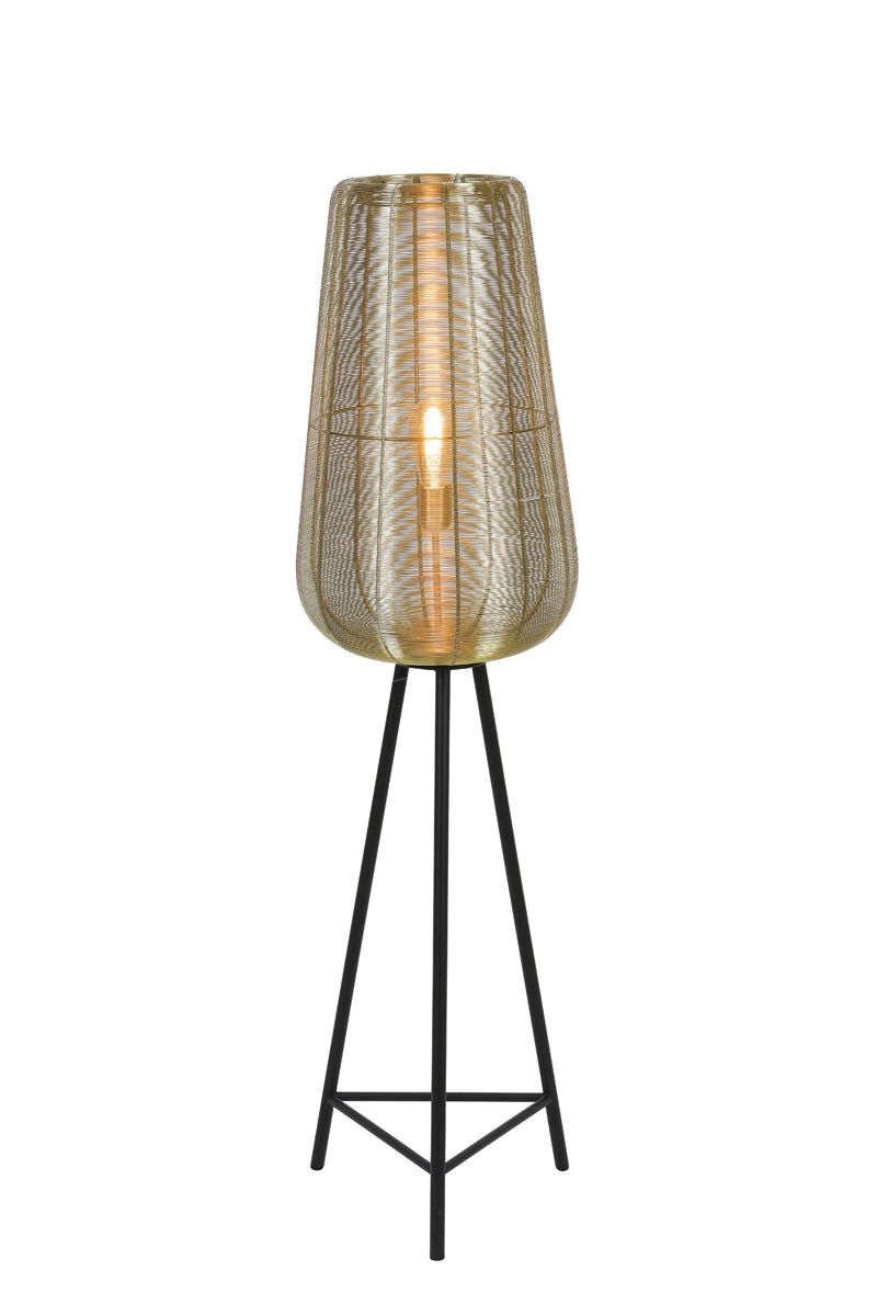 Adeta Modern Tripod Floor Lamp - Medium/Large Size in Matt Black, Nickel & Gold Finishes - Perfect for Living Room, Bedroom, or Office Lighting