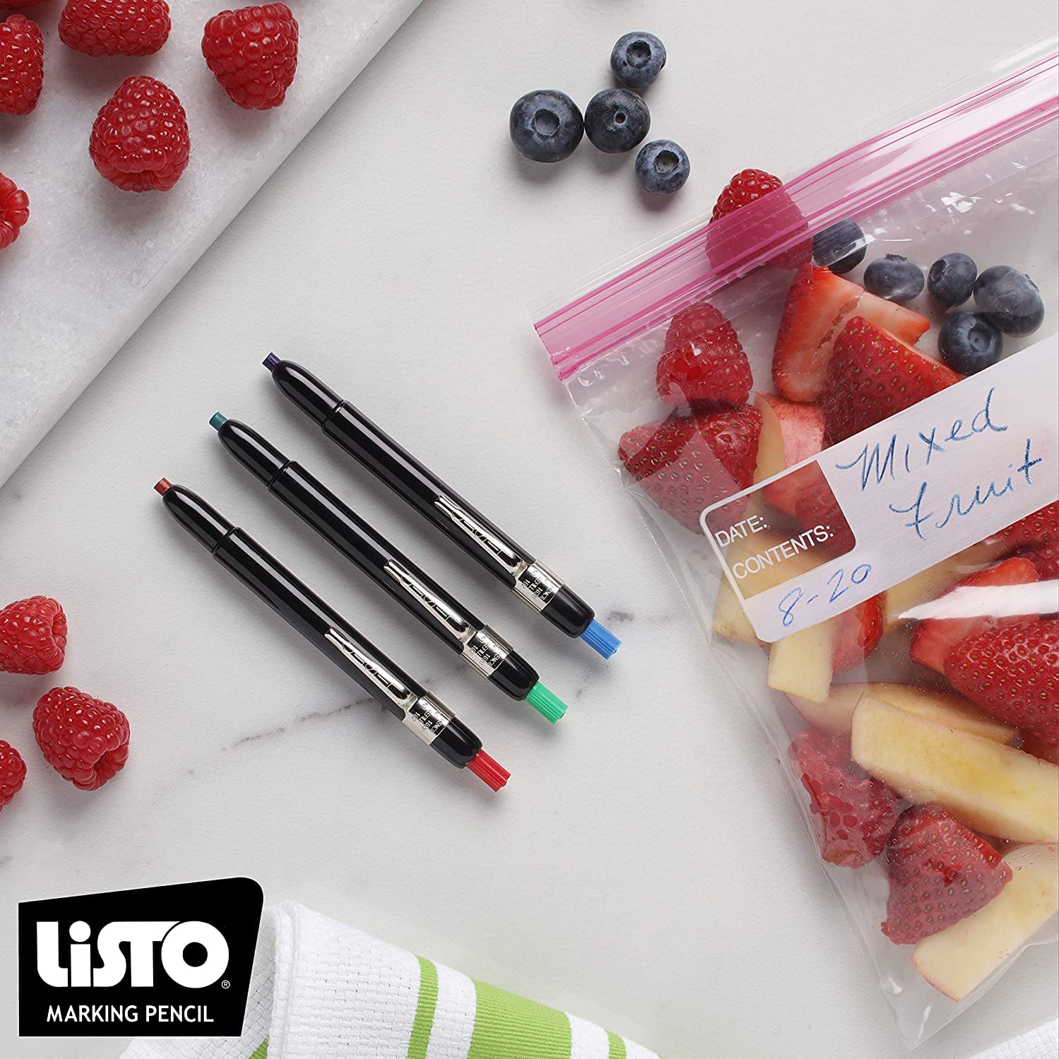 Listo 1620 Box of 12 White China Markers - Grease Pencils for Wood, Metal & Glass Marking - Wax Pencils for DIY, Construction & Industrial Use
