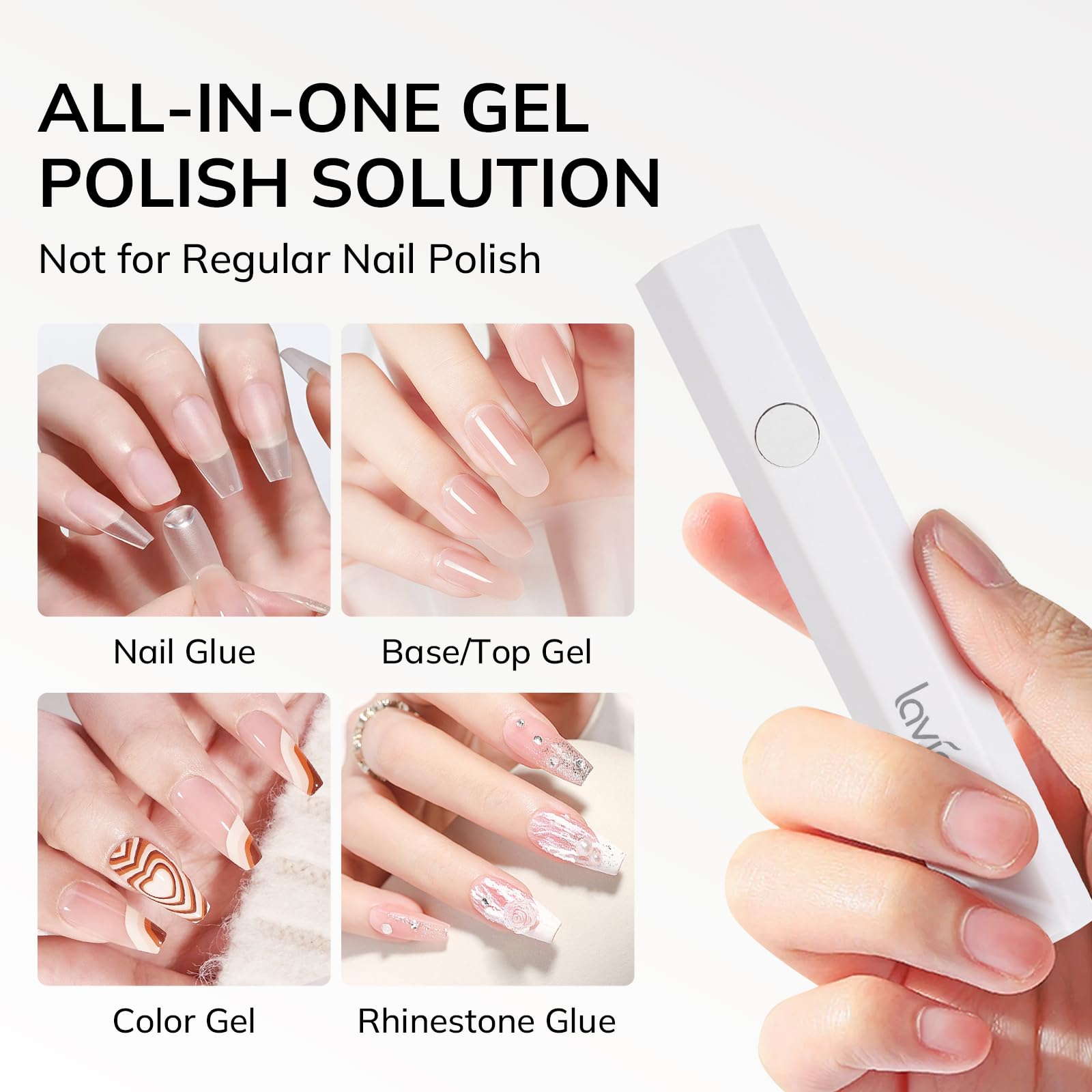 Lavinda Portable UV LED Nail Lamp for Gel Polish - Fast Drying Mini Handheld Cordless Gel Light for Single Finger Nail Curing | Perfect for Home Manicures & Professional Salon Use
