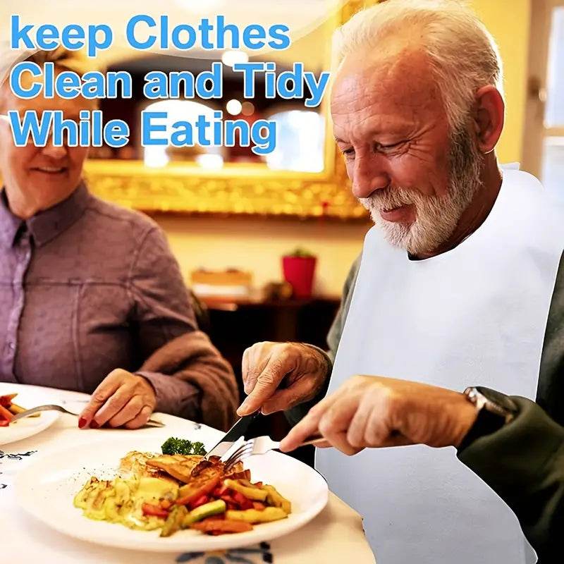 Washable Adult Bibs for Eating - Reusable Dining Protectors for Seniors & Adults - Perfect for Mealtime, Travel & Restaurants