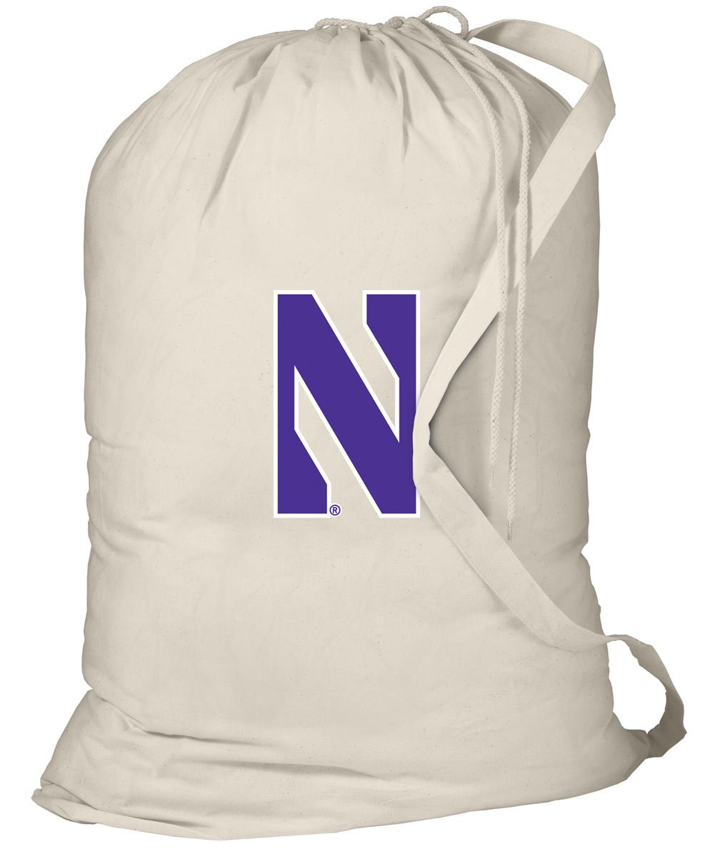 Northwestern University Laundry Bag - Durable & Washable Dirty Clothes Hamper for College Dorms, Travel & Sports - Purple & White NU Spirit Design