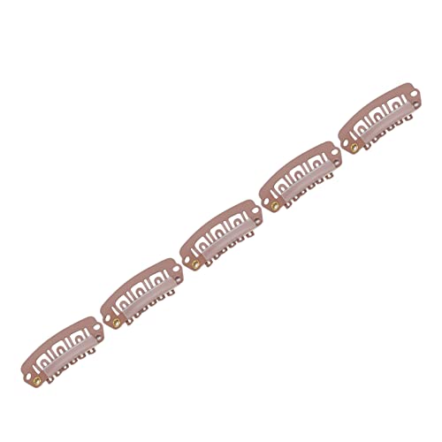 Durable Metal Wig Clips with Round Teeth - Secure Snap Hair Clips for Women, Light Brown | Perfect for Barber Shops, Cosplay & Daily Hairstyling