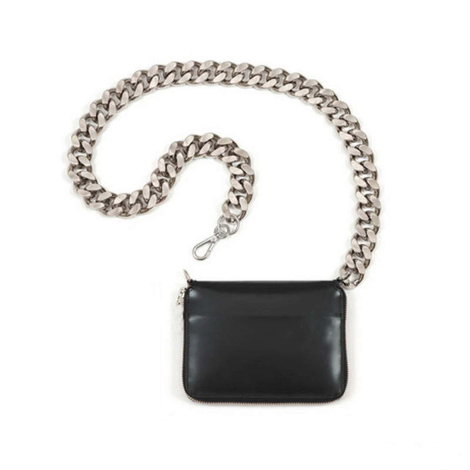 Trendy Women's Small Crossbody Purse - PU Leather Coin Wallet with Detachable Chain Strap, Card Holder & Phone Pocket (Black/Silver) - Perfect for Everyday Use, Travel & Shopping