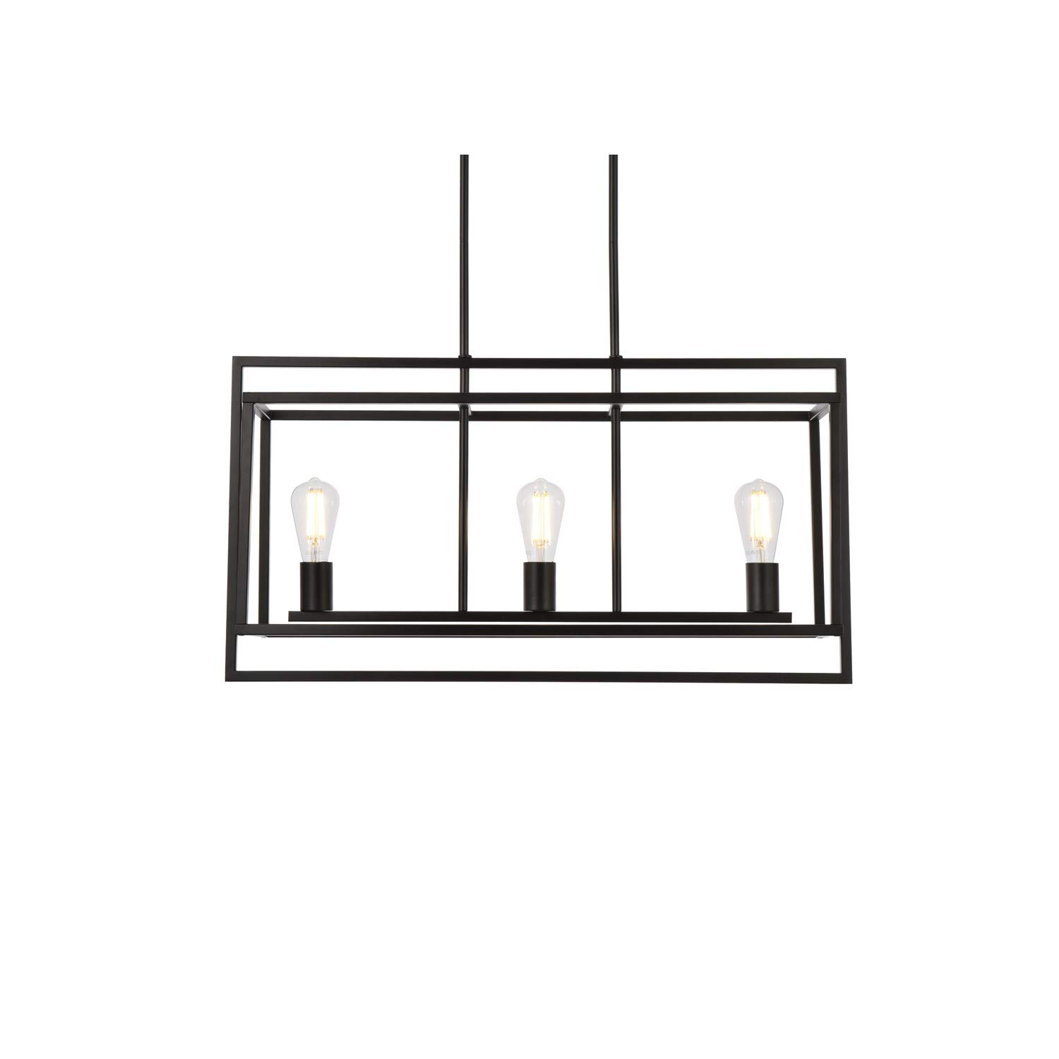 Voir 3-Light Black Pendant Lighting Fixture - Modern Ceiling Light for Dining Room, Kitchen Island & Bedroom