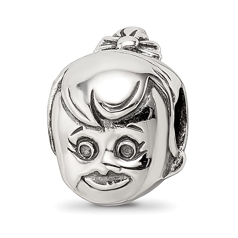 925 Sterling Silver Charm Bead for Bracelet - Little Girl Head Pendant - Fine Jewelry Gift for Women, Her, Mom, Daughter - Perfect for Birthdays, Anniversaries & Special Occasions