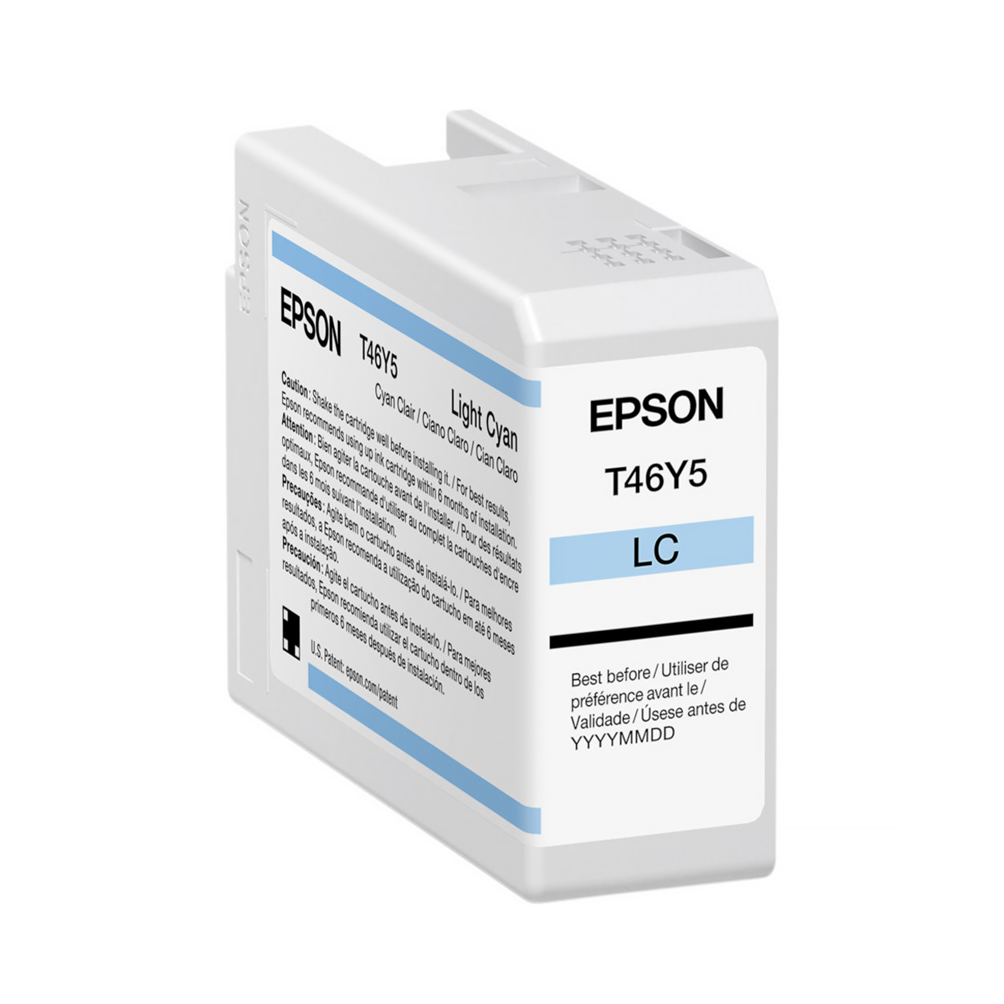 Epson T46Y UltraChrome Pro10 Light Cyan Ink Cartridge (50mL) - Compatible with SureColor P900 Printer | High-Quality Photo Printing for Professional Photographers & Artists